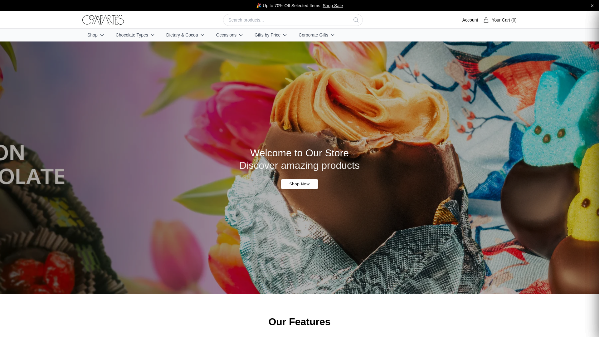 website screenshot of https://compartes.shop/