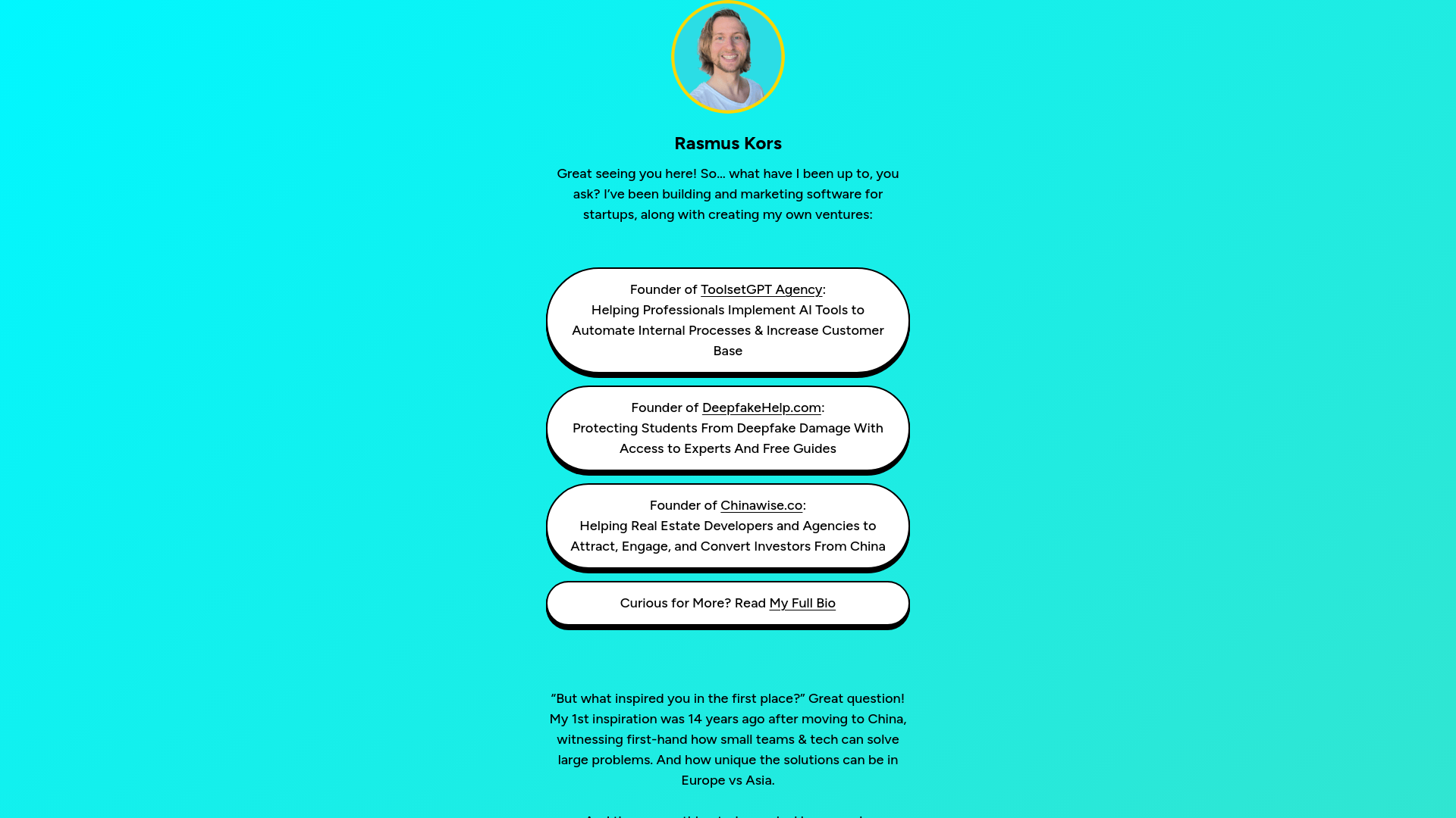 website screenshot of https://rasmuskors-static.pages.dev/
