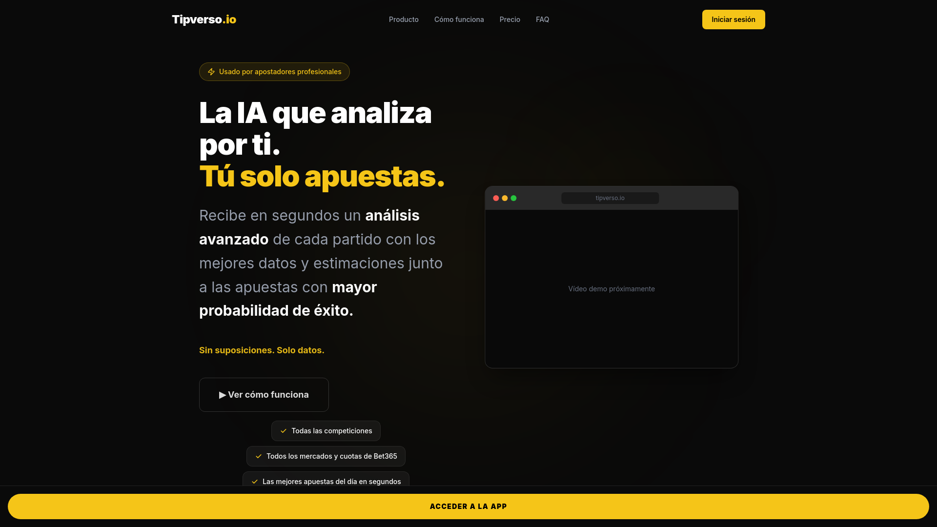 website screenshot of https://tipverso.io/