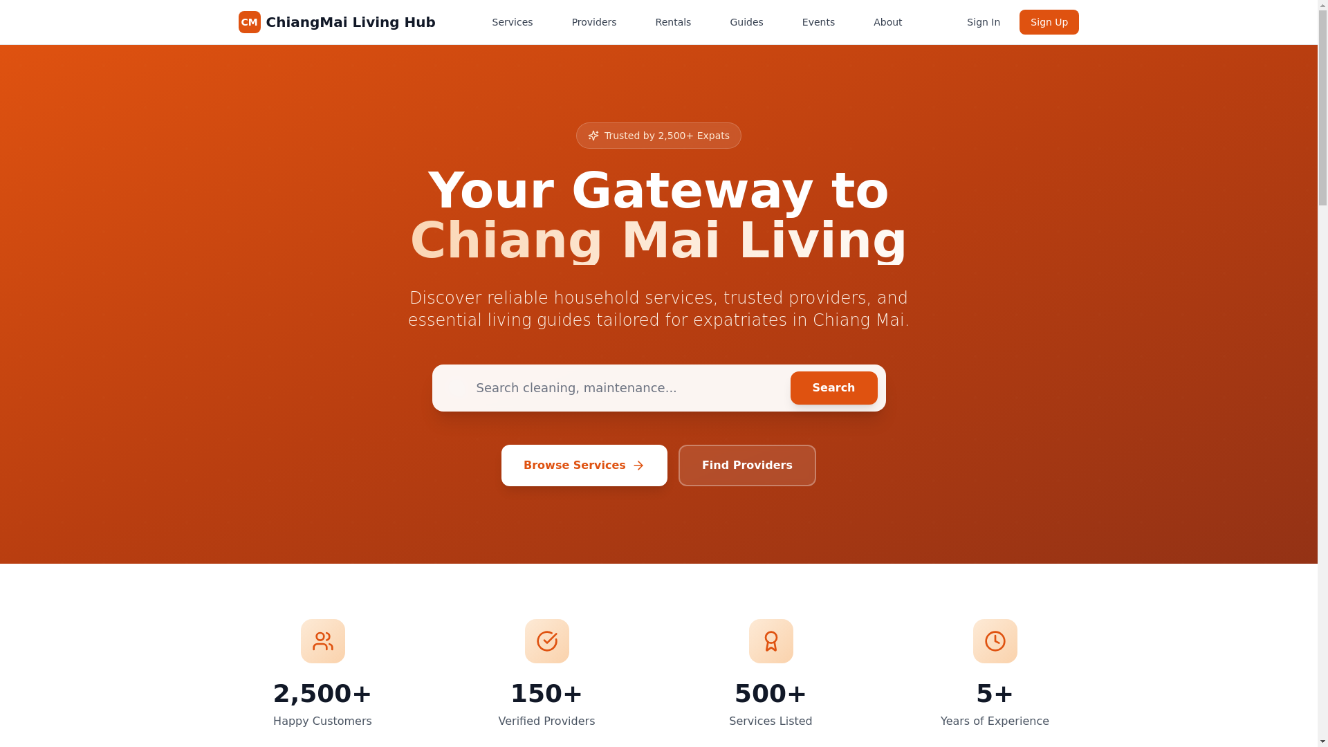 website screenshot of https://chiangmai-living-hub.pages.dev/
