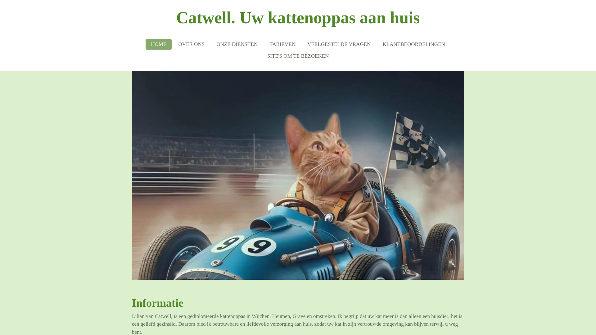 website screenshot of https://catwell-kattenoppas.nl