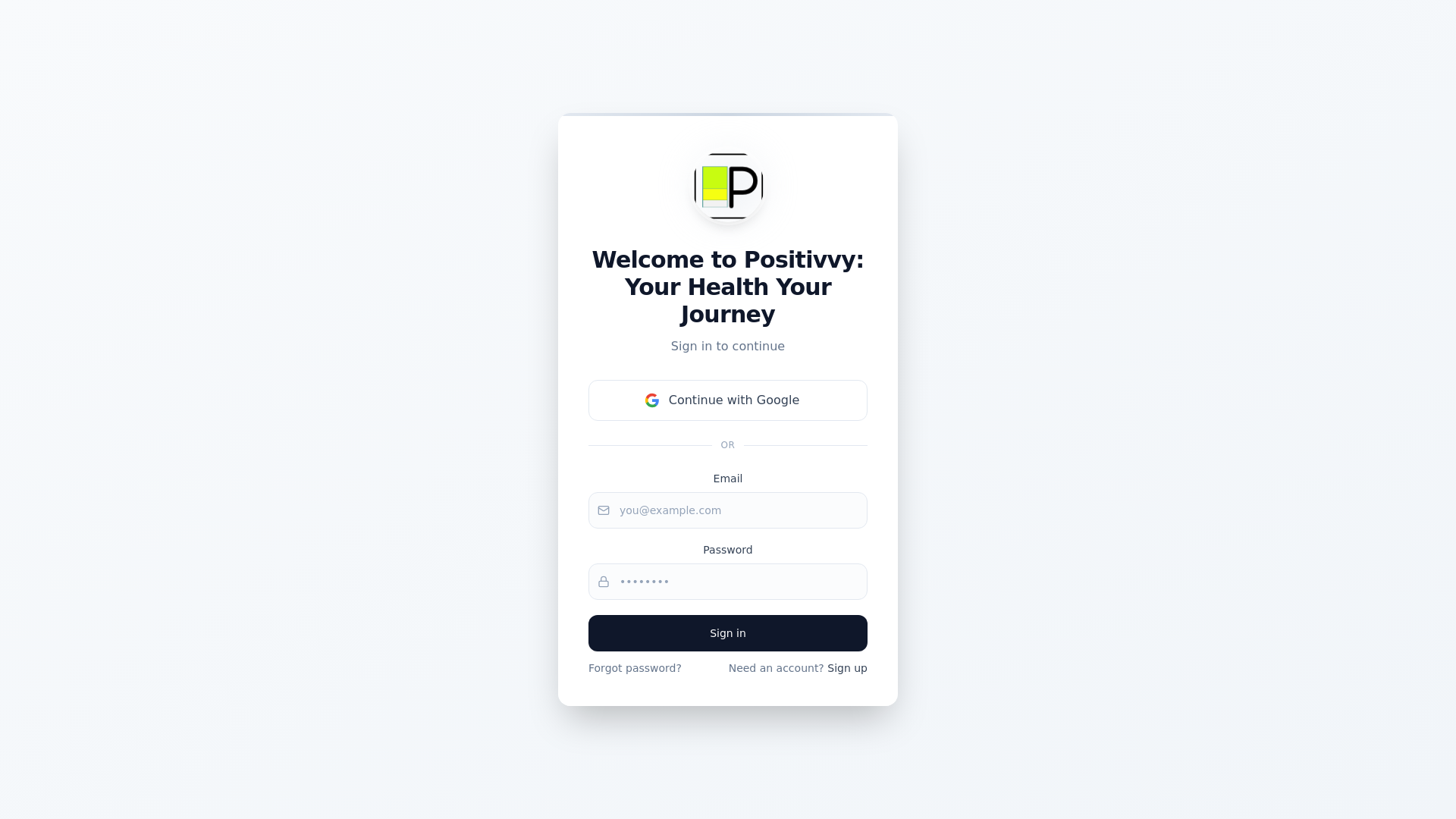 website screenshot of https://positivvy.com/