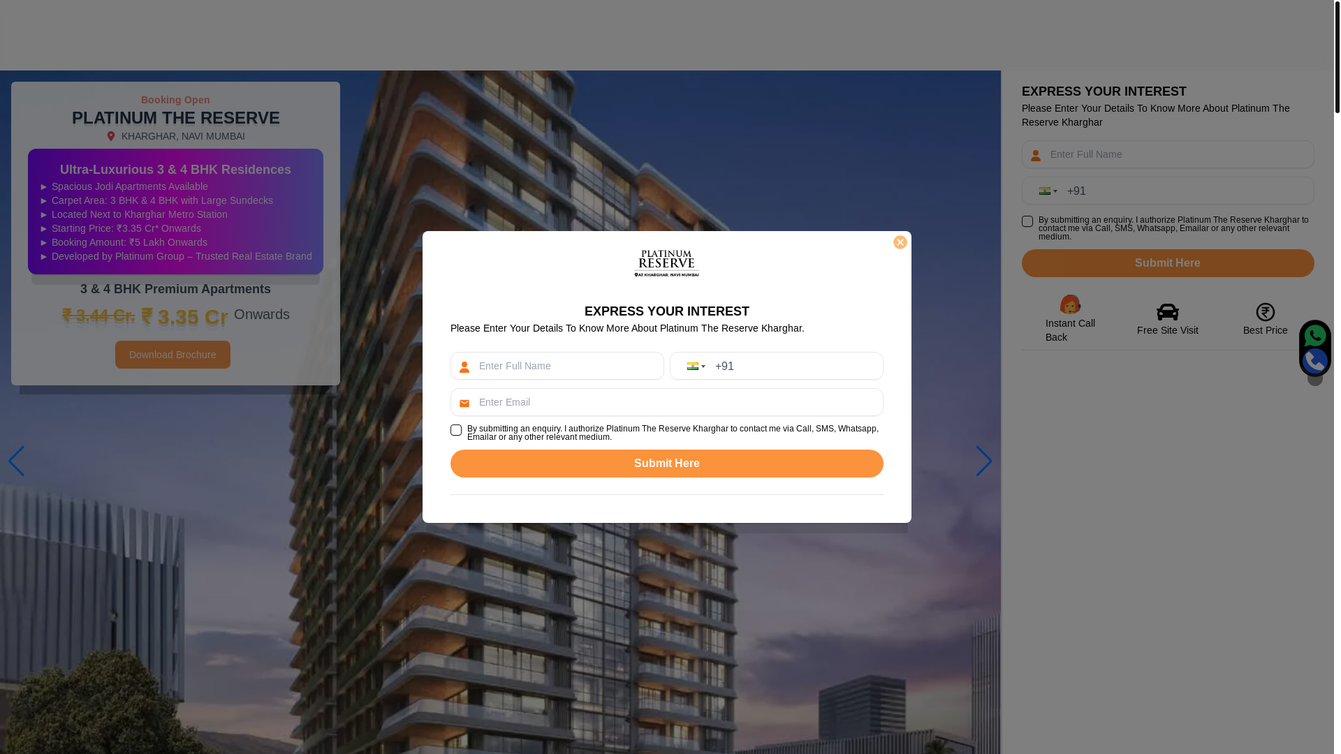 website screenshot of https://platinum-thereserve-kharghar.in/