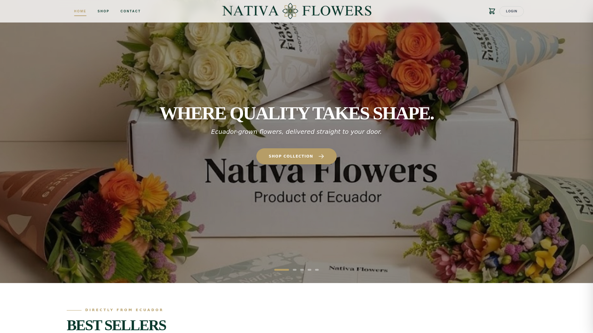website screenshot of https://bouquetsnativa.com/