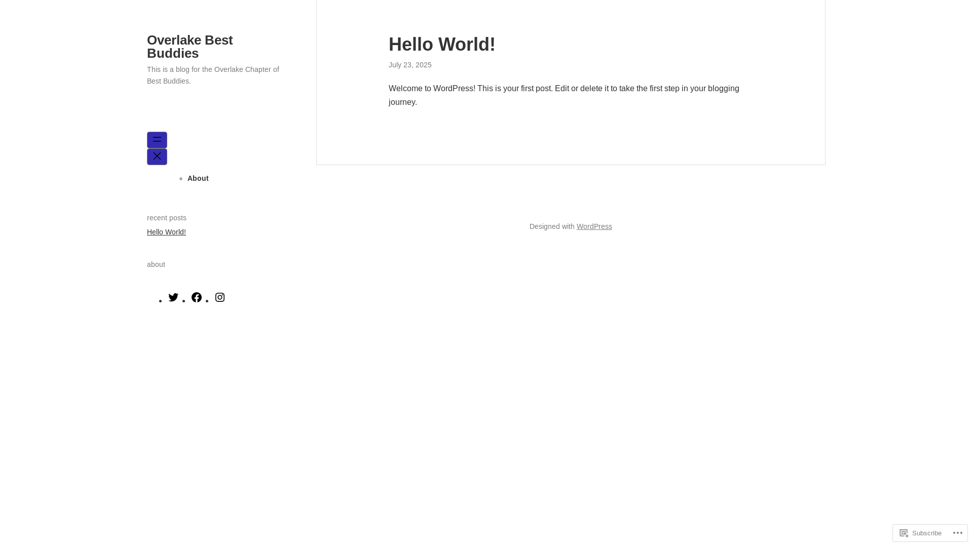 website screenshot of https://overlakebestbuddies.blog/