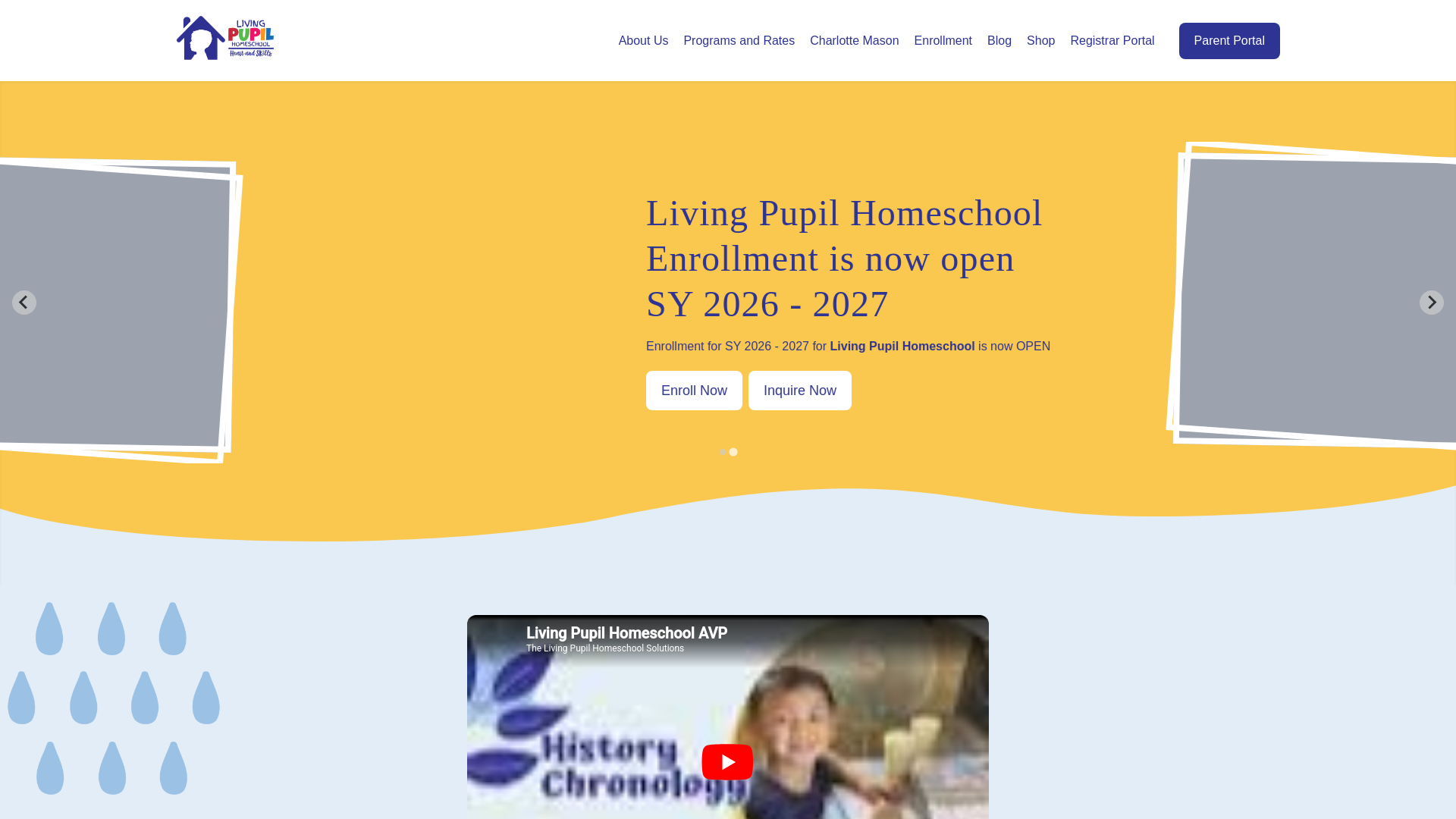 website screenshot of https://livingpupilhomeschool.net/