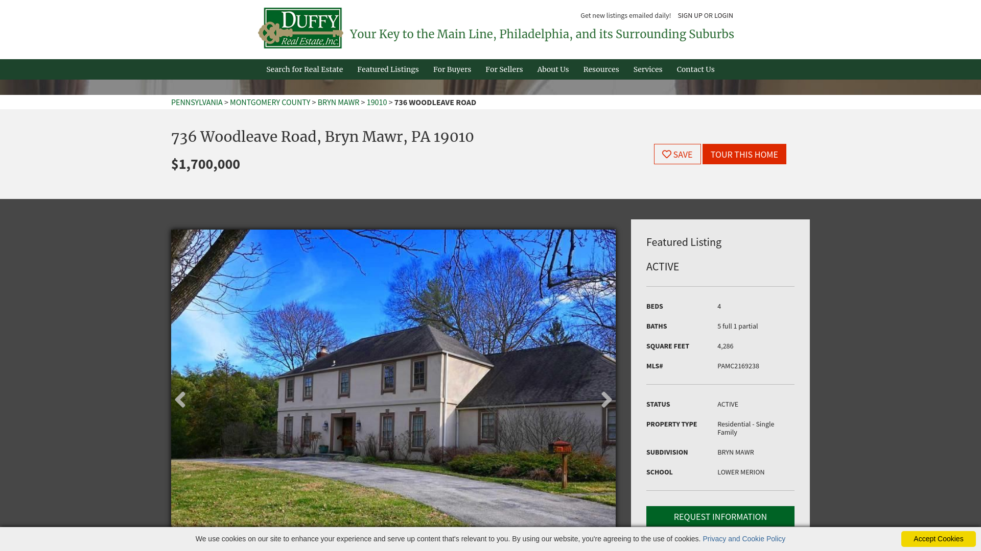 website screenshot of https://736woodleaveroad.com/
