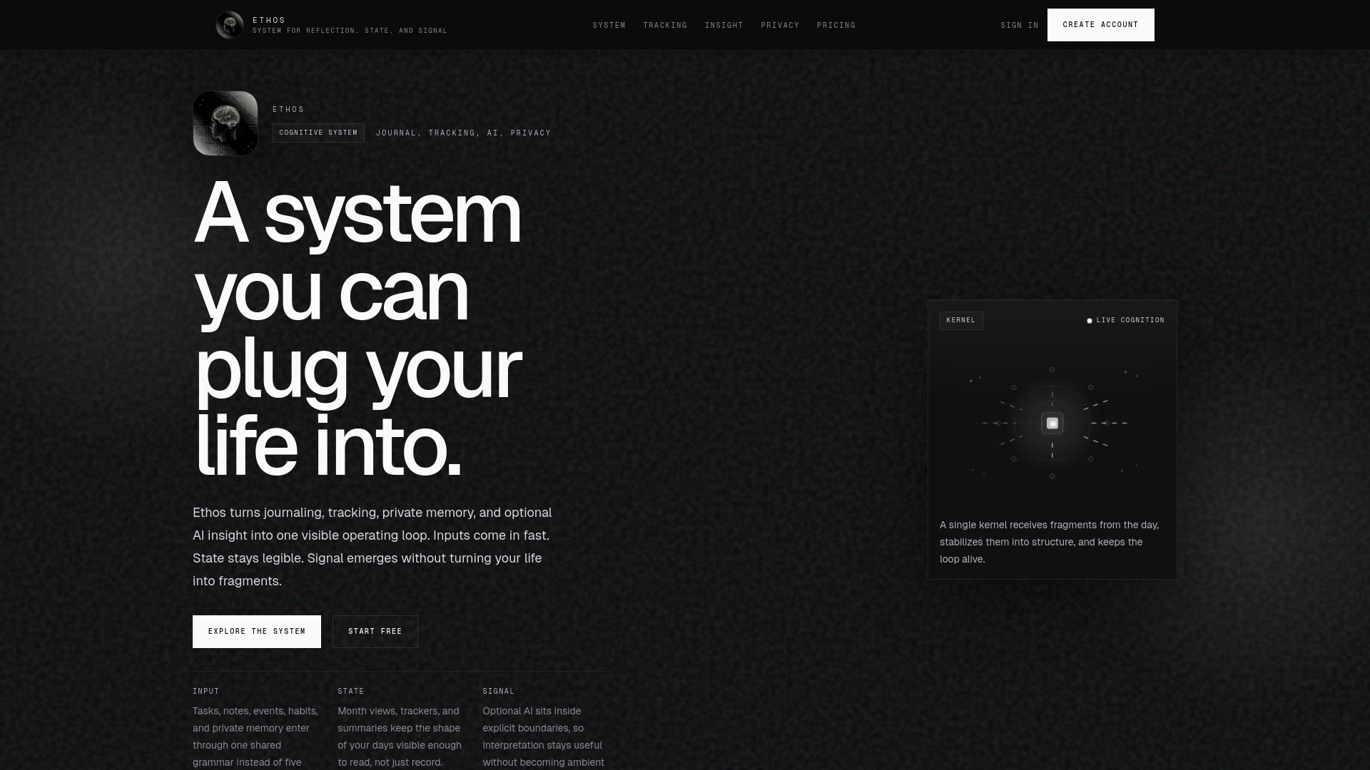 website screenshot of https://ethos.ar