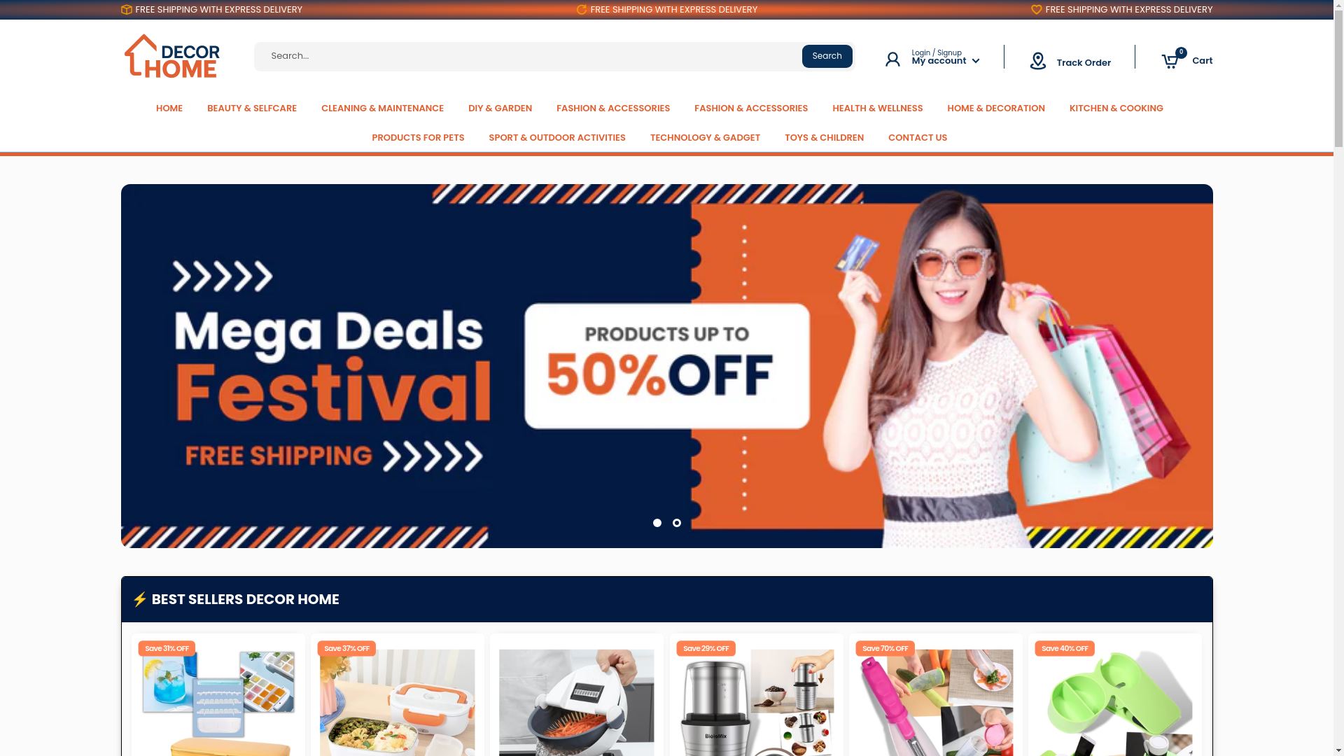 website screenshot of https://decorhomestore.co.uk/