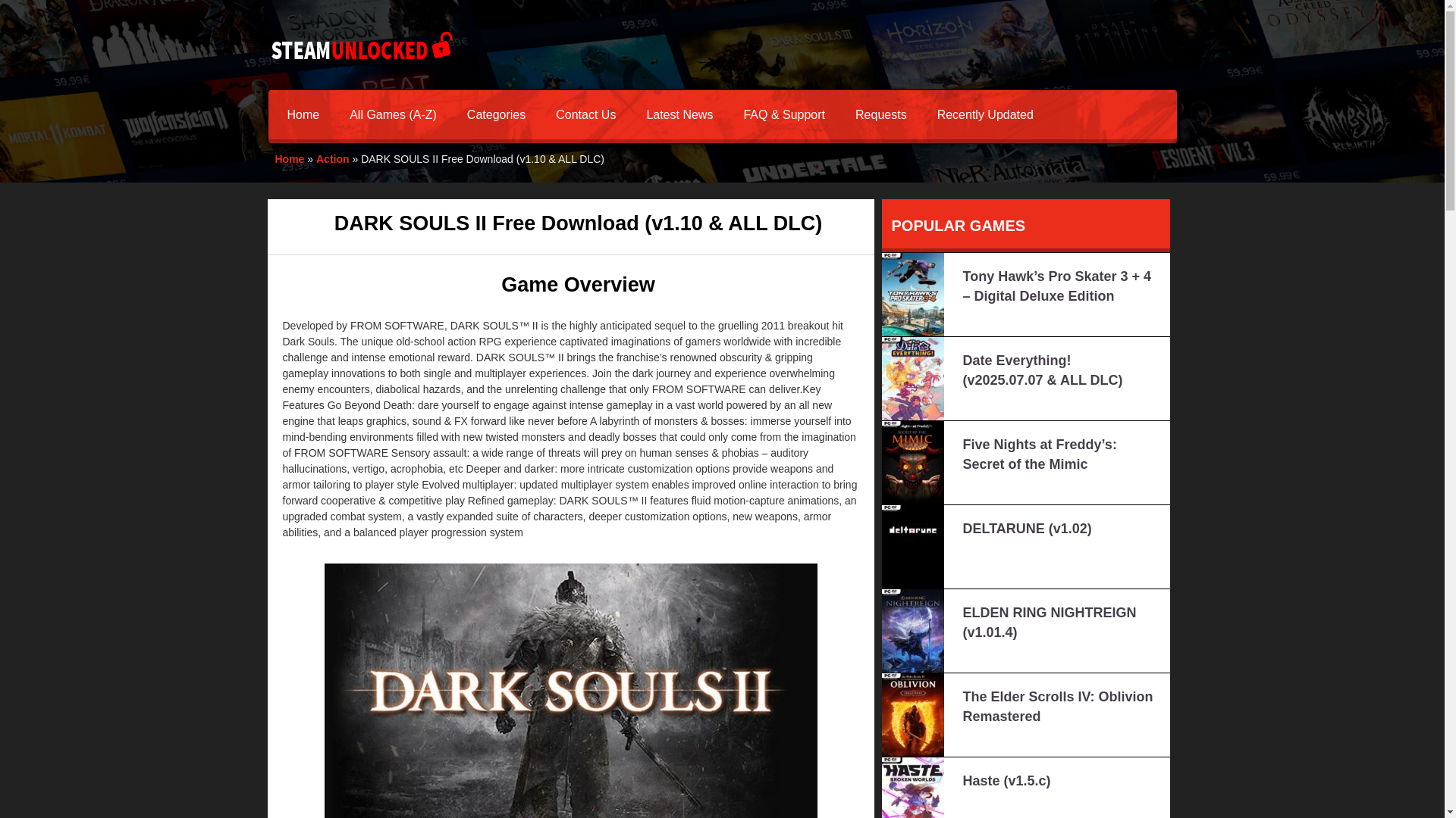website screenshot of https://steamunlocked.net/e60f24-dark-souls-2-free-game-download/