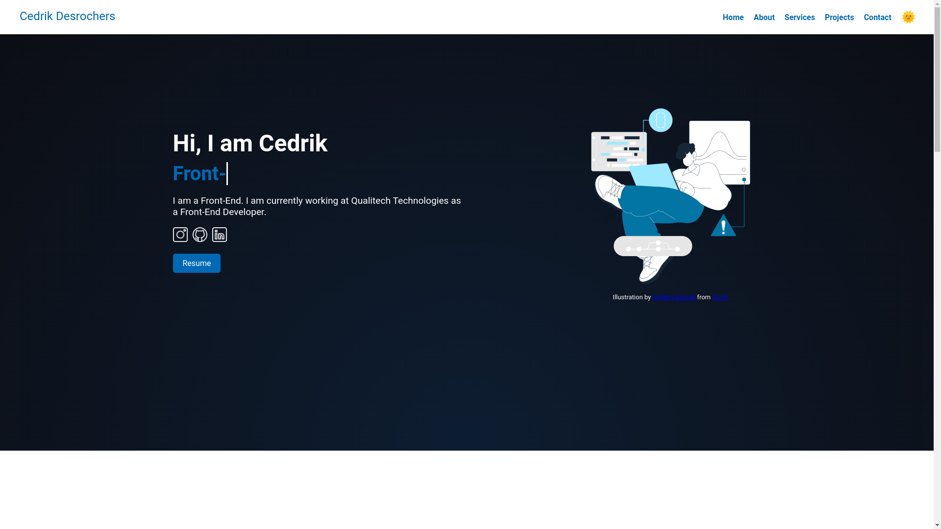 website screenshot of https://cedrik-desrochers.com/