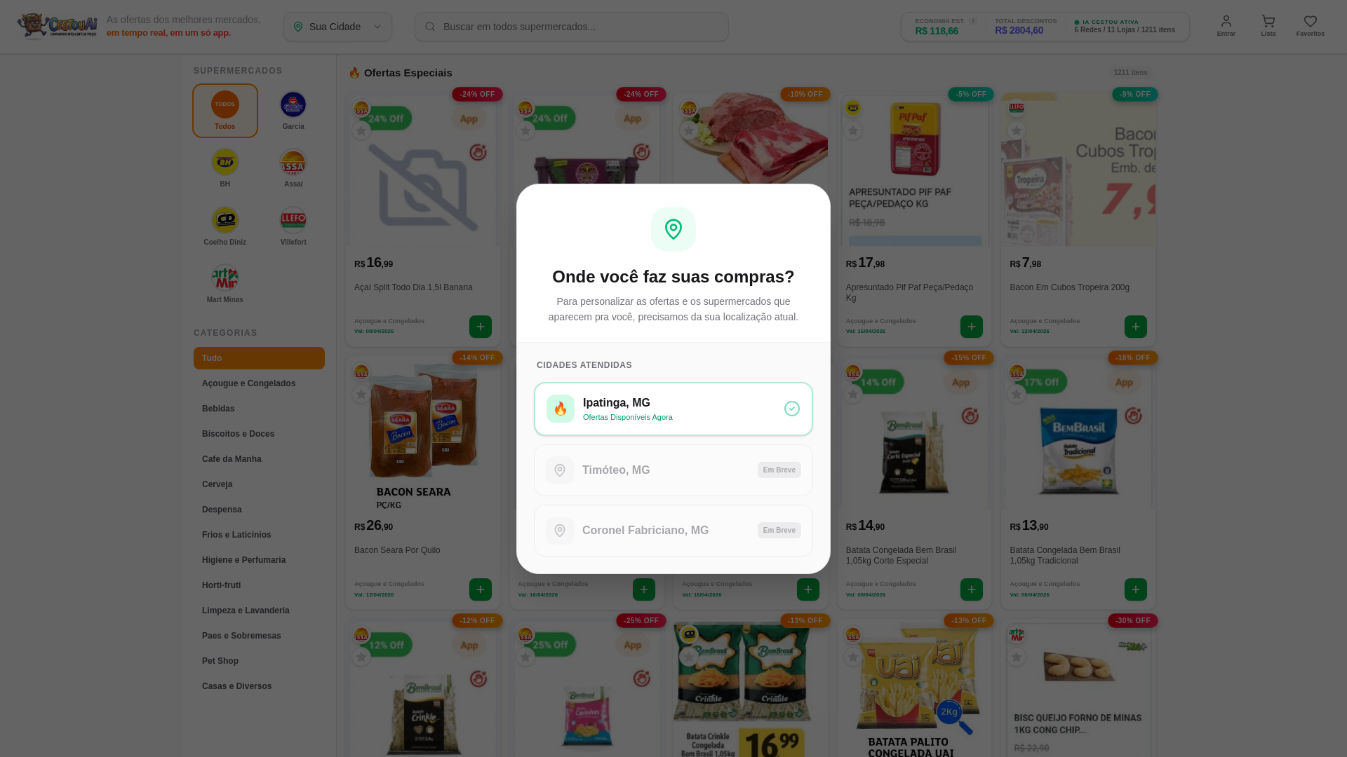 website screenshot of https://cestouai.com.br