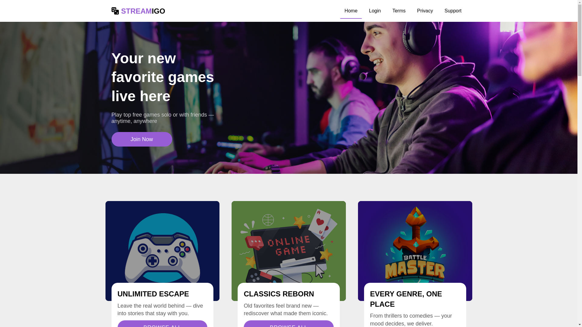 website screenshot of https://gamehubcore.co/