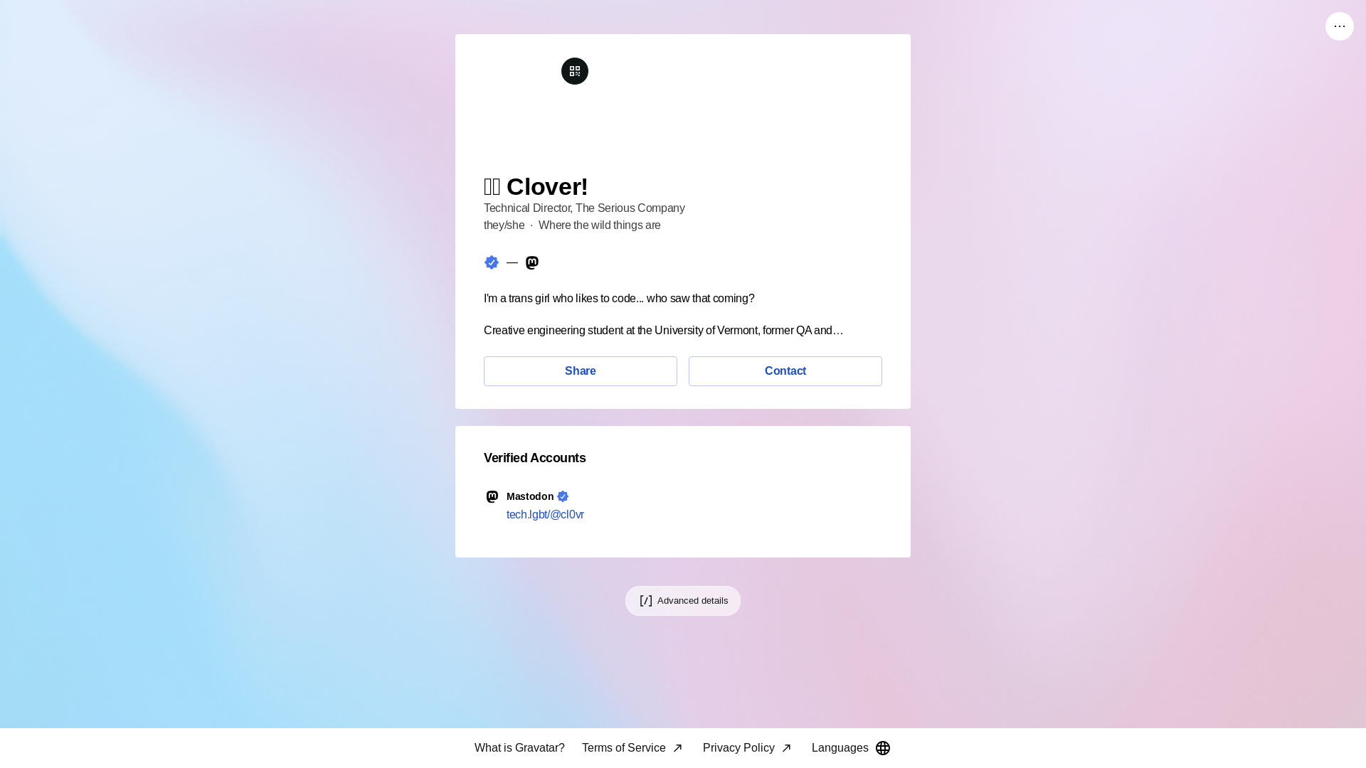 website screenshot of https://cloverisreally.gay/