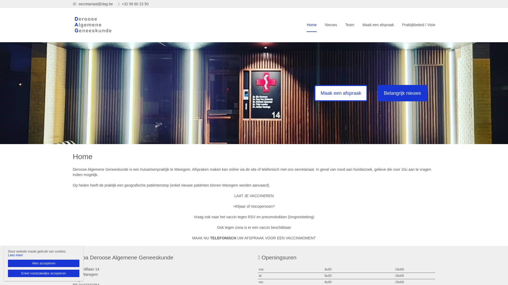 website screenshot of https://dag.be