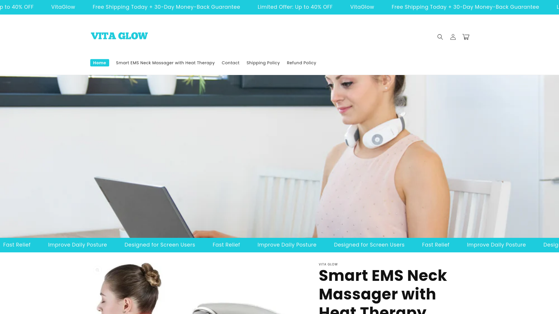 website screenshot of https://vitaglownature.com/