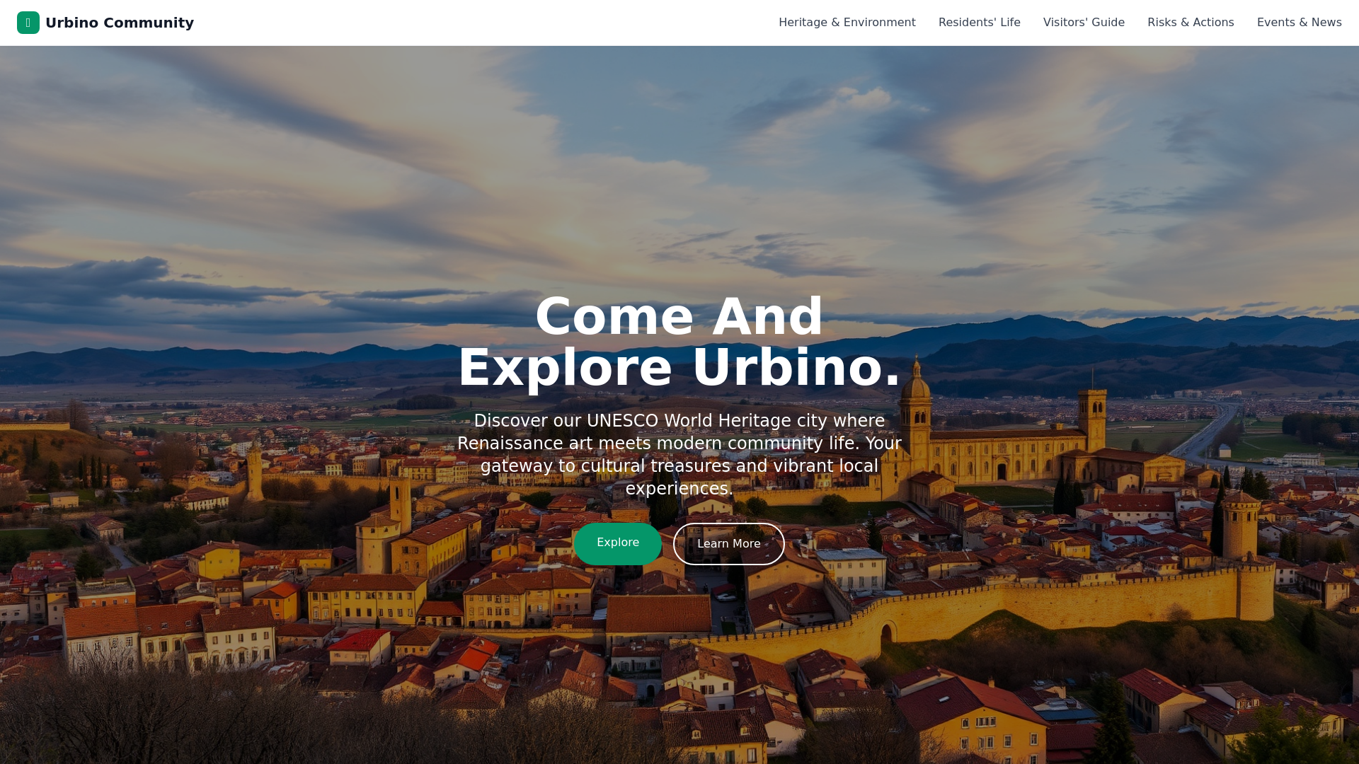 website screenshot of https://urbino-platform.pages.dev/