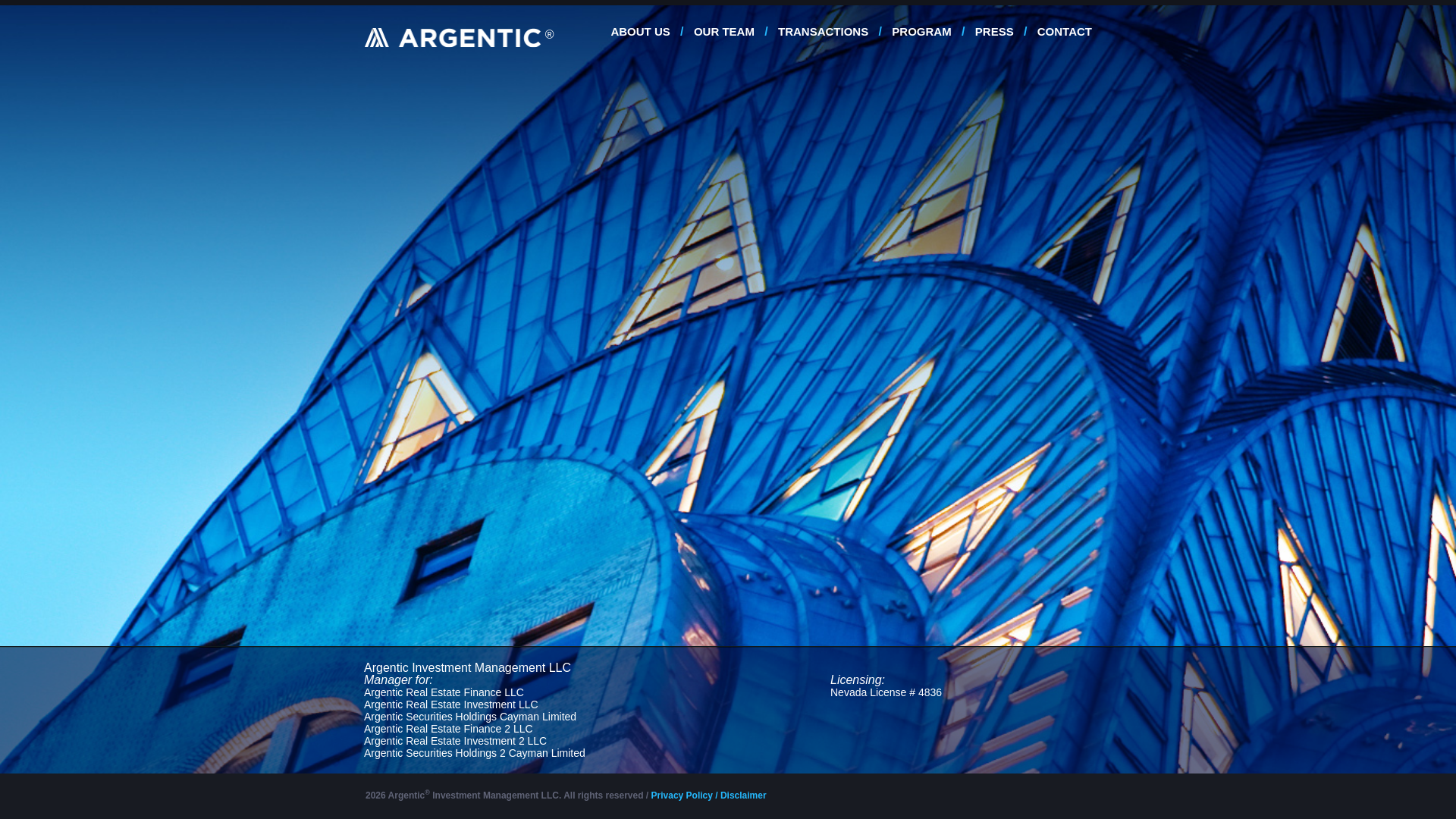 website screenshot of http://www.argentic.com/