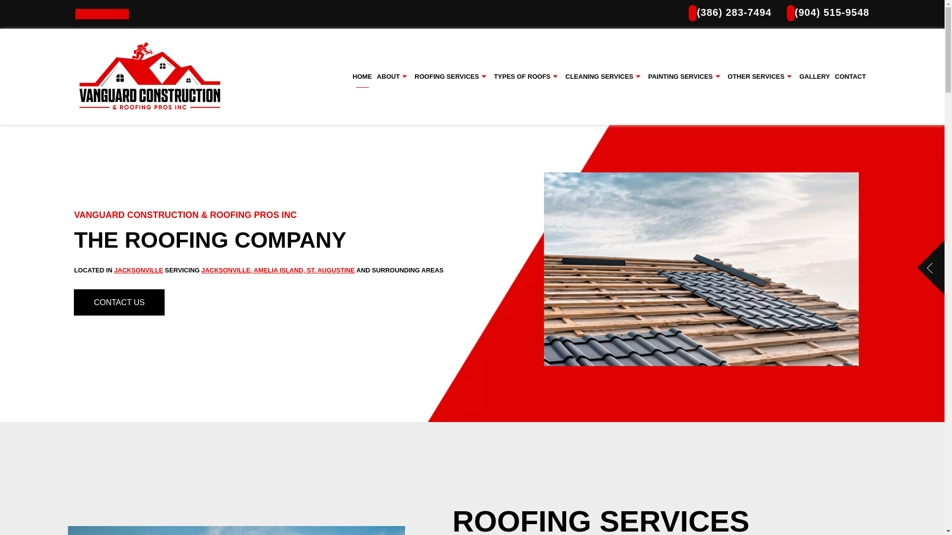 website screenshot of https://vanguardroofingpro.net/
