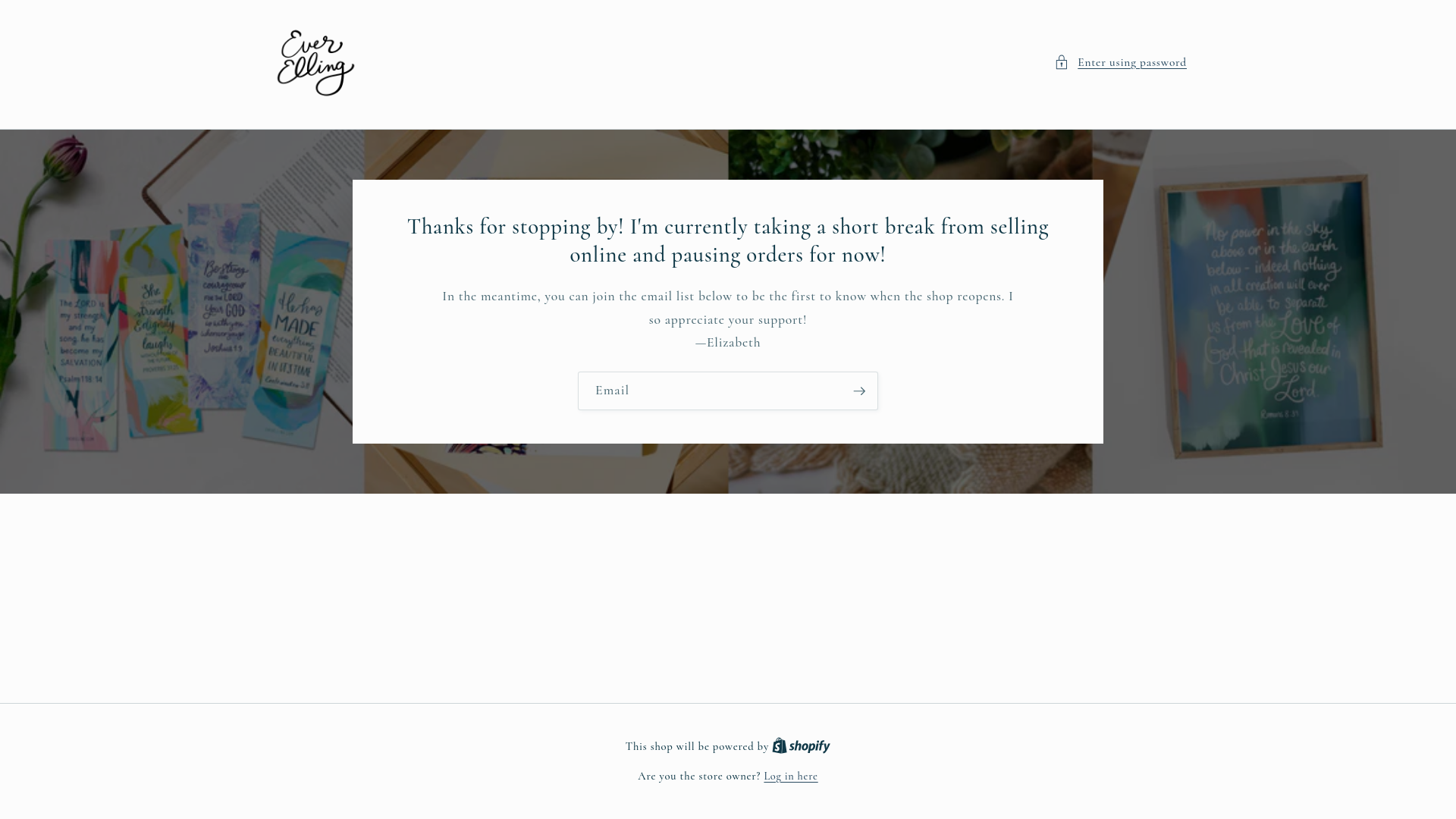 website screenshot of https://elizabethdalling.com/