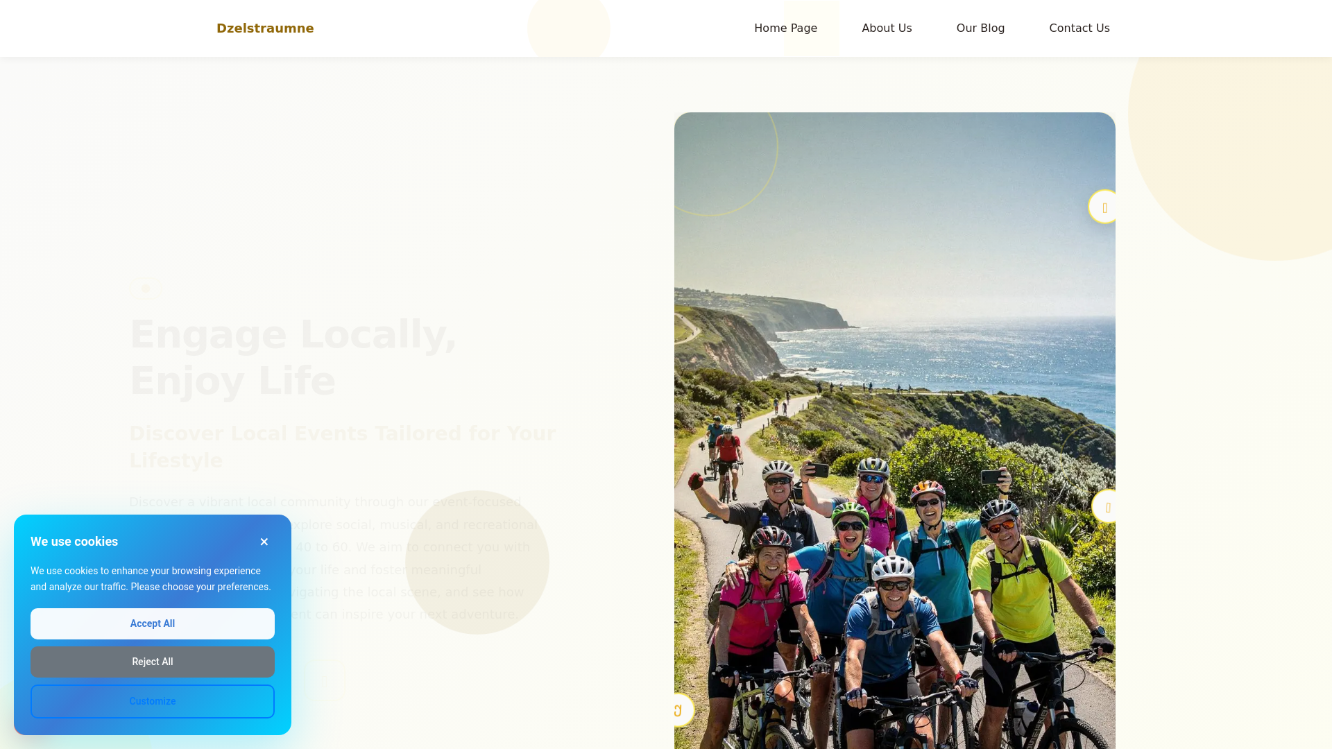 website screenshot of https://dzelstraumne.info