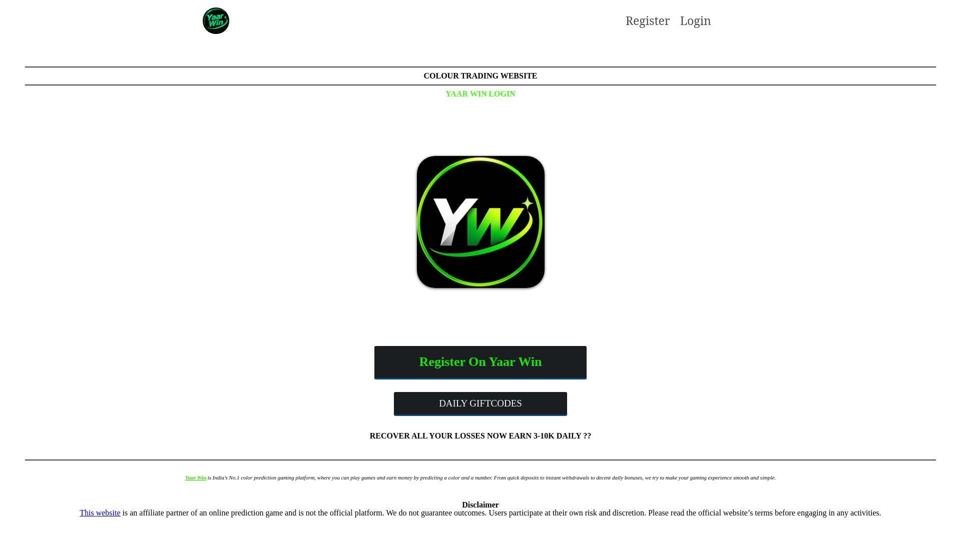 website screenshot of https://yaarwinn5.site/
