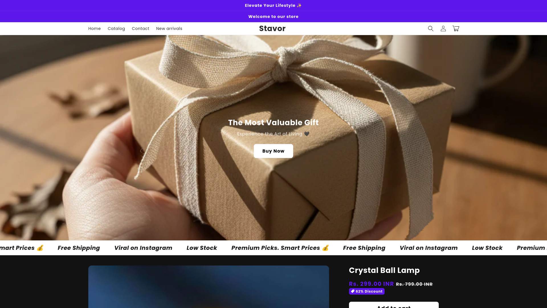website screenshot of https://stavor.in