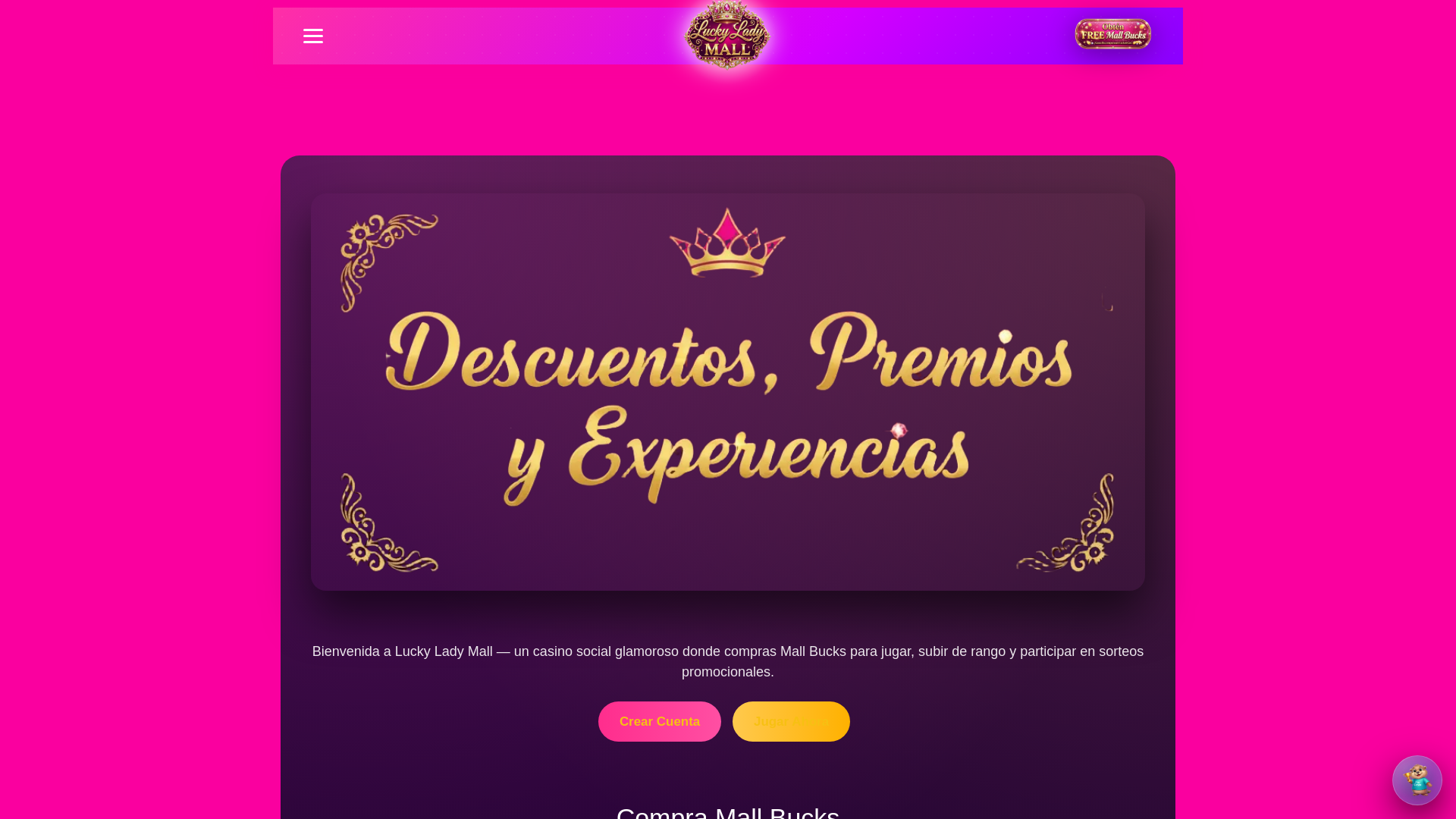 website screenshot of https://luckyladymall.com/