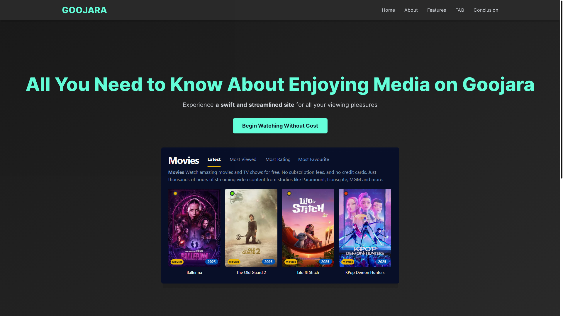 website screenshot of https://goojara-n5c7.pages.dev/