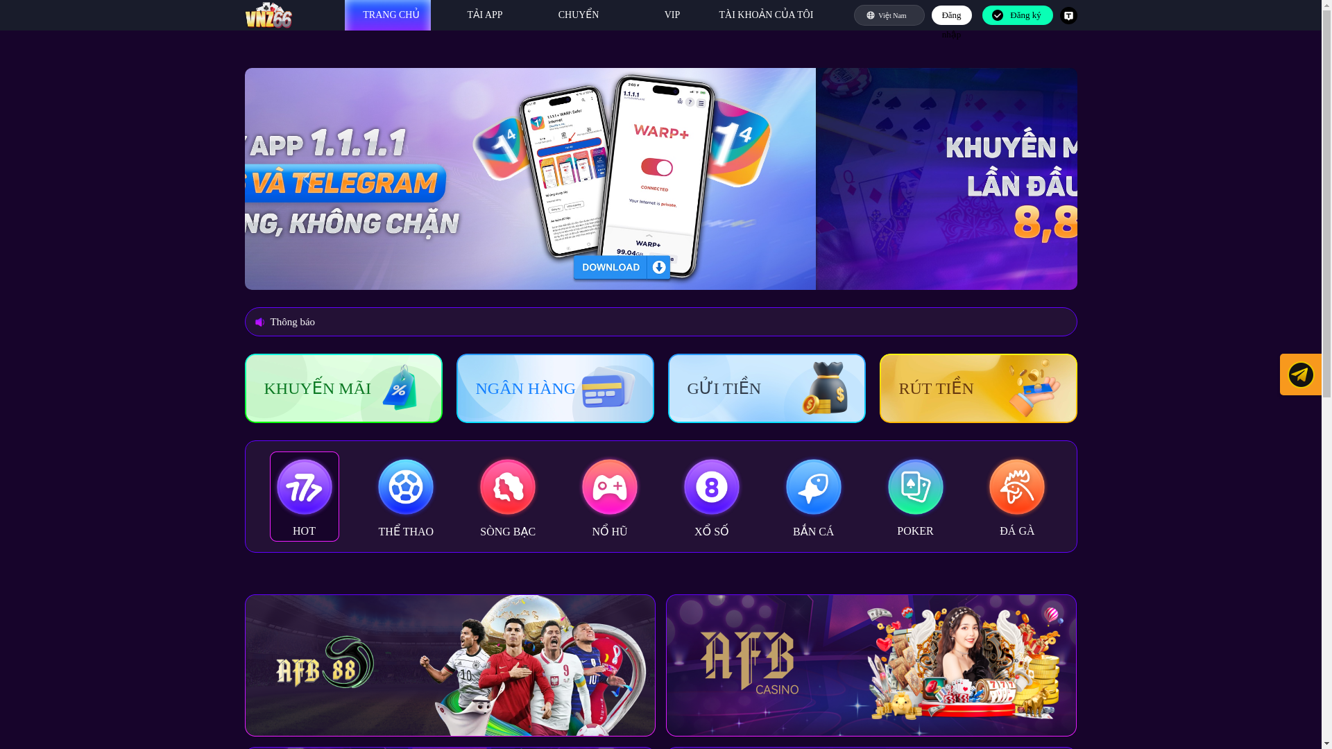 website screenshot of https://vnz8884.live/