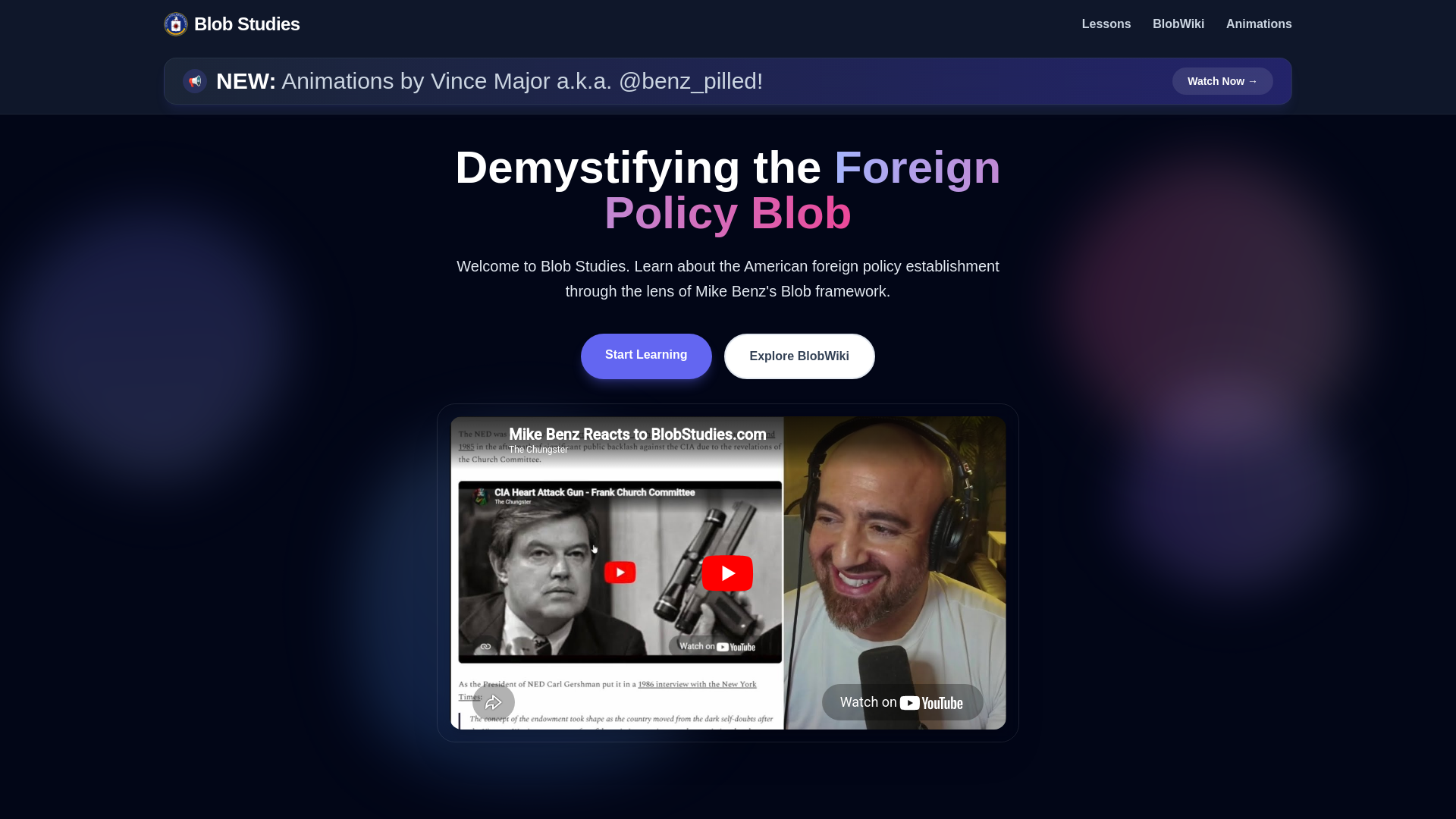 website screenshot of https://blobstudies.com