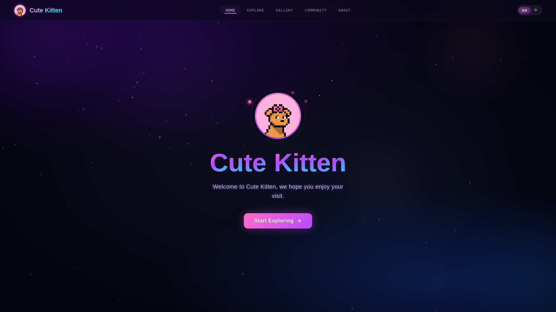 website screenshot of https://cutekitten.hair