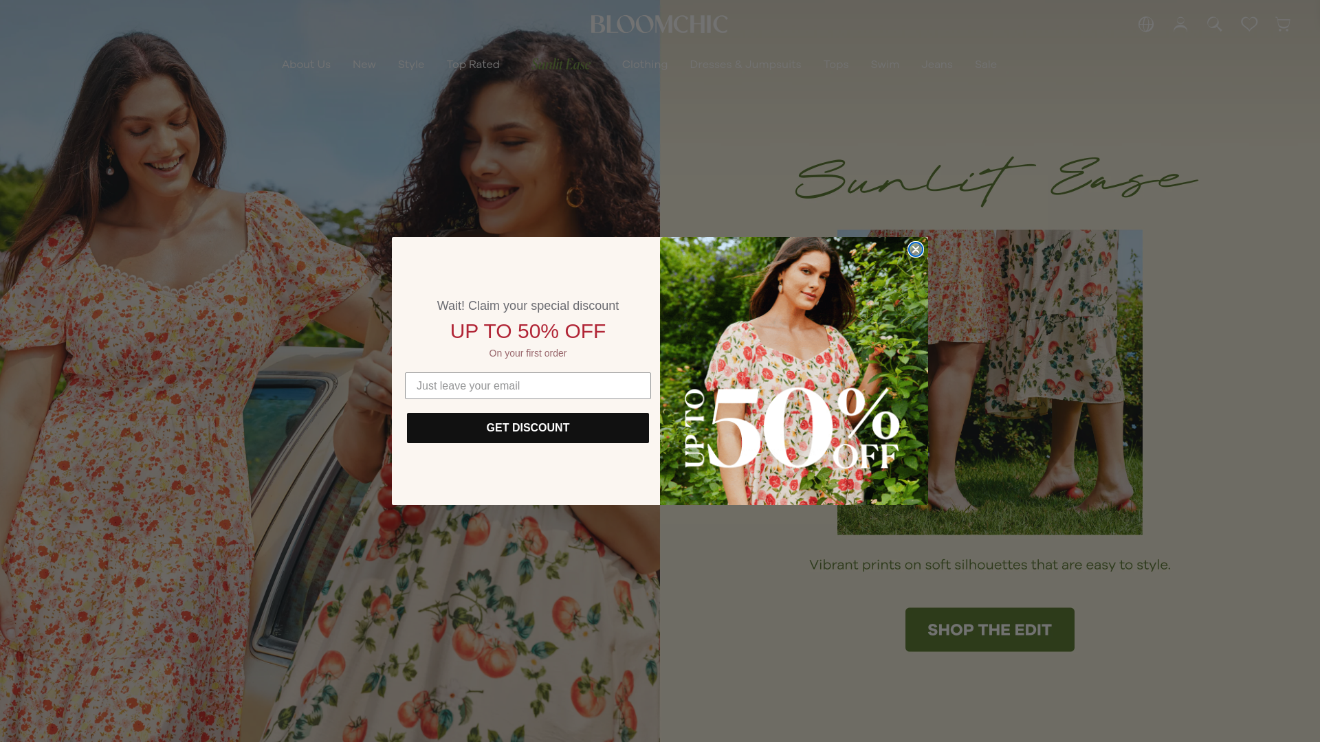 website screenshot of https://bloomchic.com