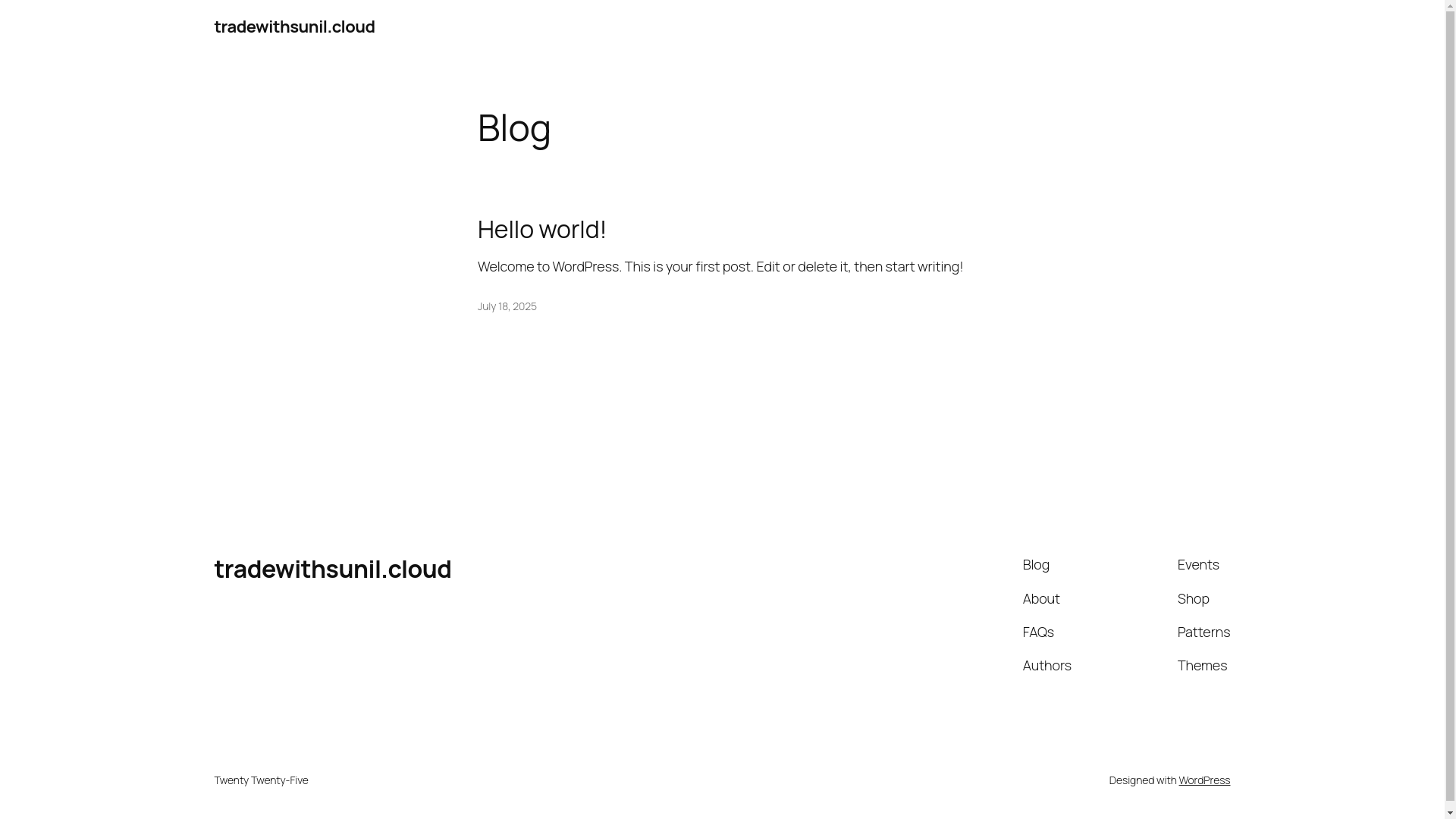 website screenshot of https://tradewithsunil.cloud/