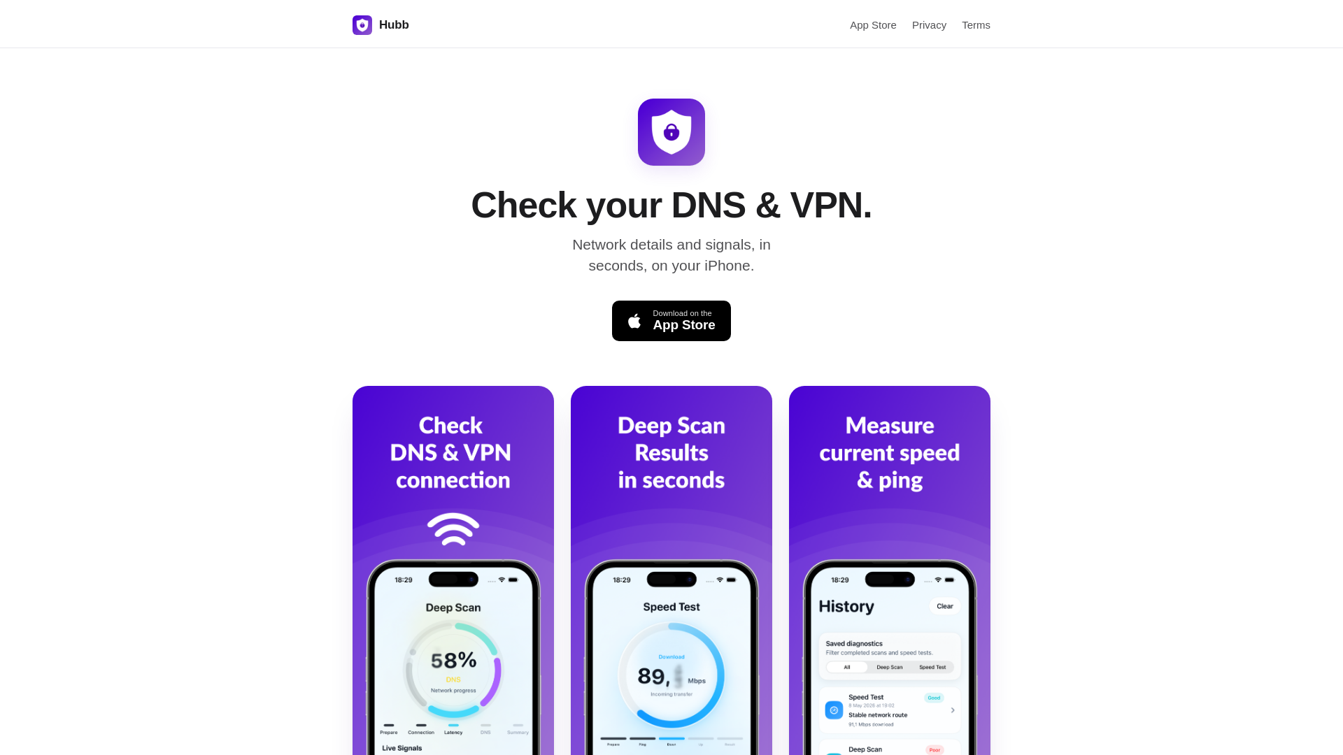 website screenshot of https://hubbapp.org/