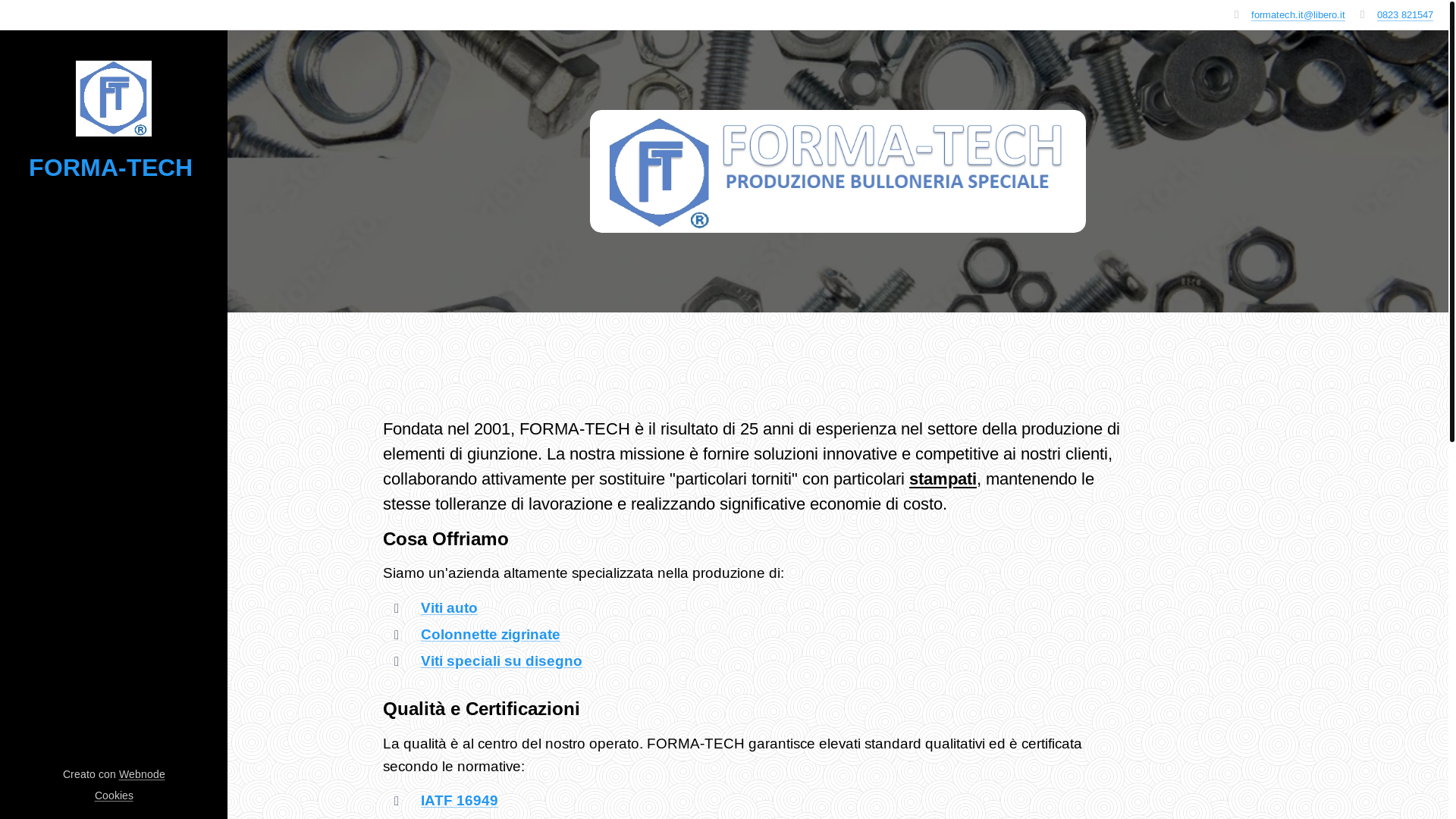 website screenshot of https://formatechsrl.eu/