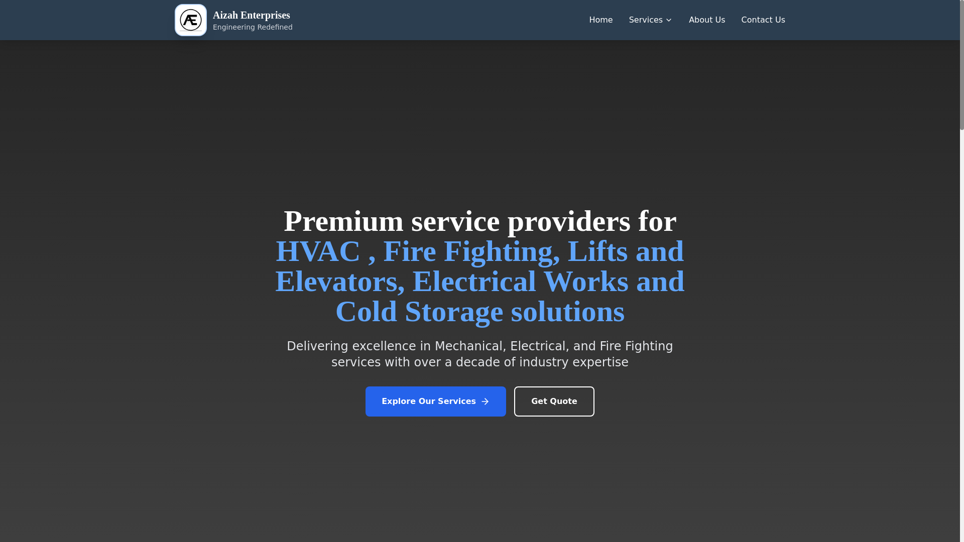 website screenshot of https://aizah-enterprises.pages.dev/