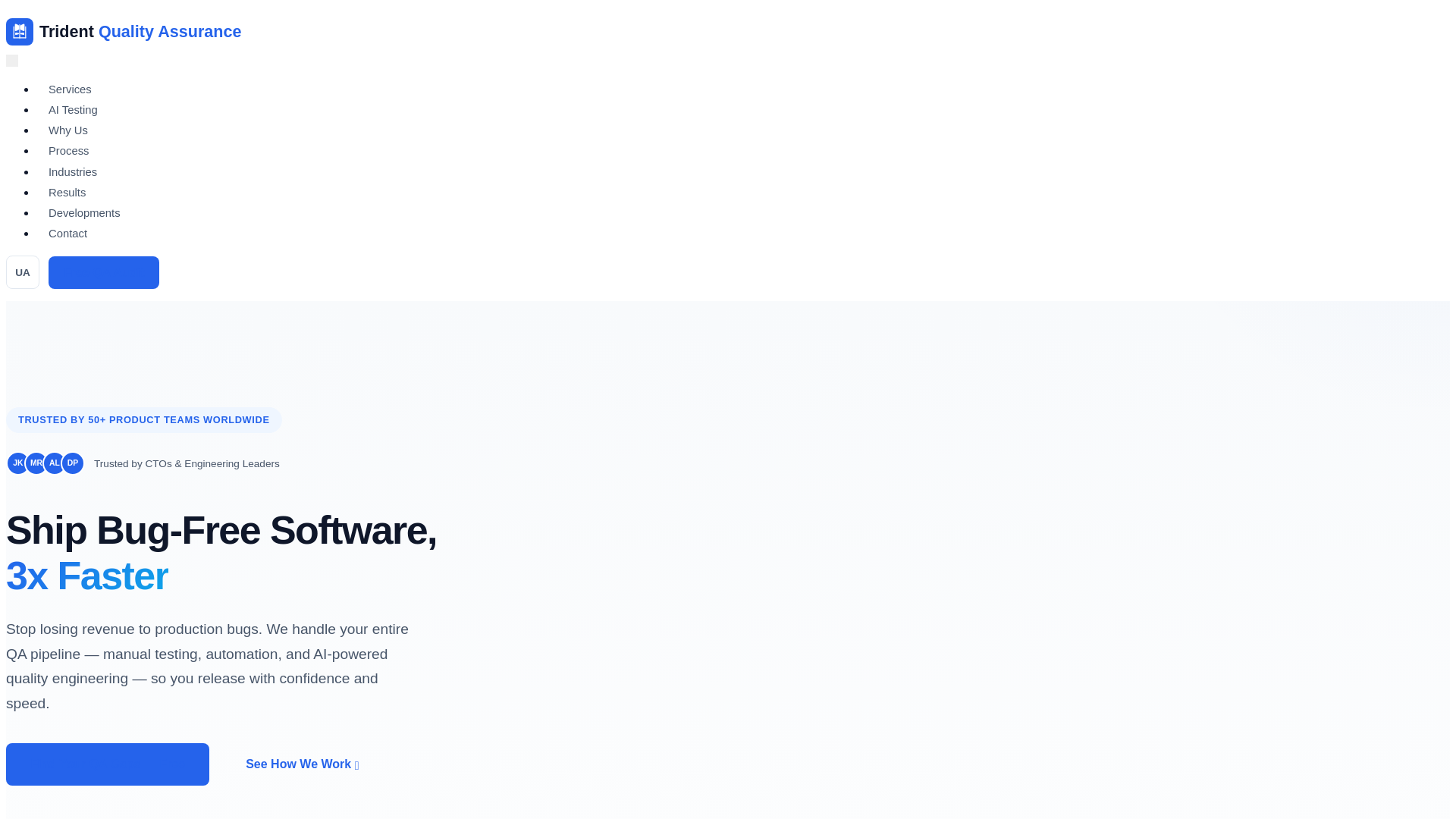 website screenshot of https://tridentqa.pages.dev/