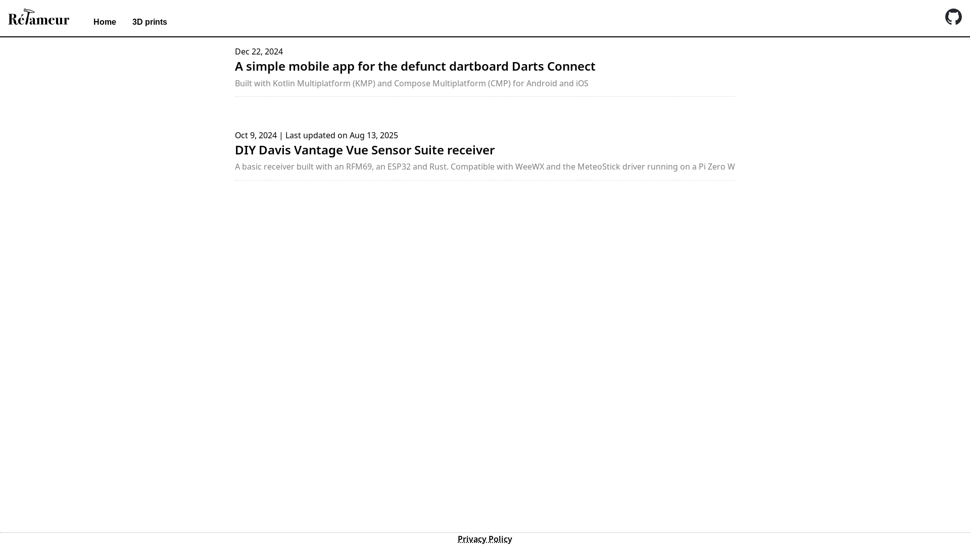 website screenshot of https://retameur.pages.dev/