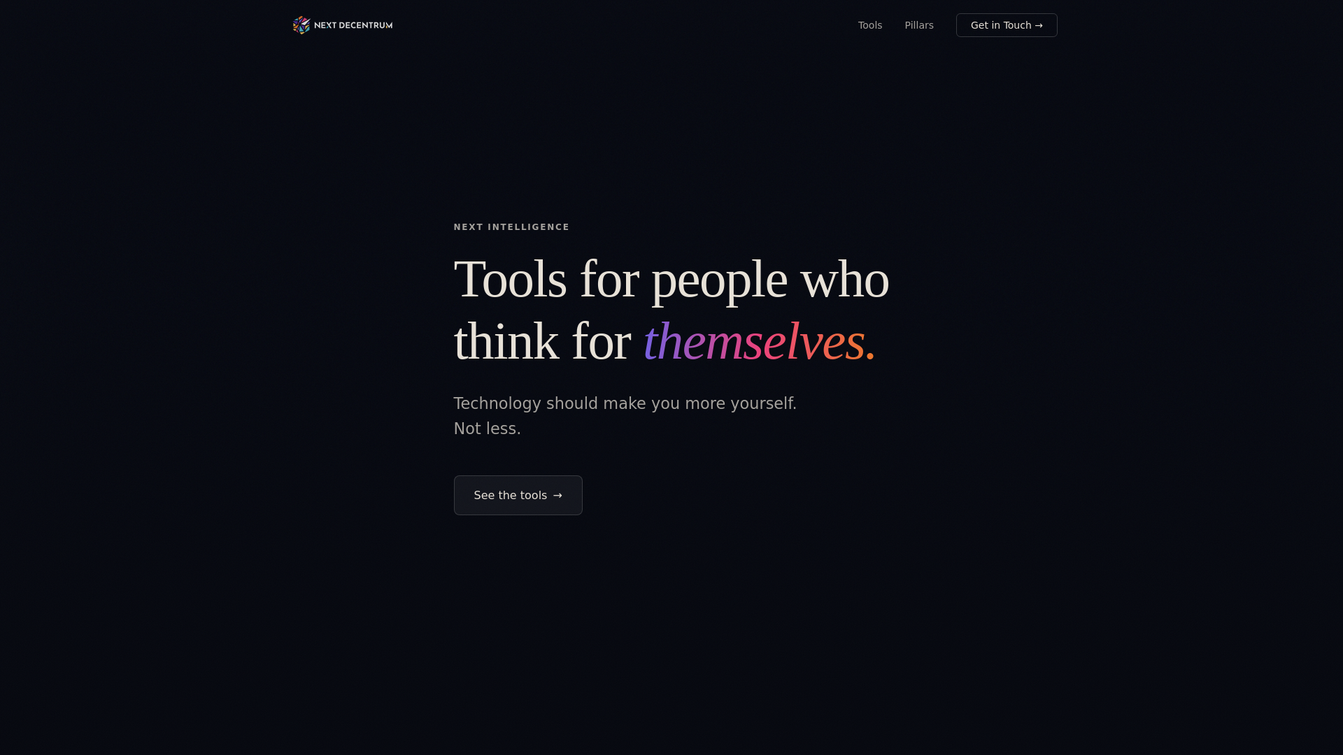 website screenshot of https://nextintelligence.ca