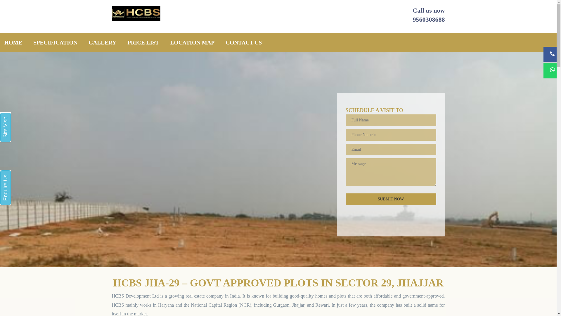 website screenshot of https://hcbsplotsjhajjar.in/