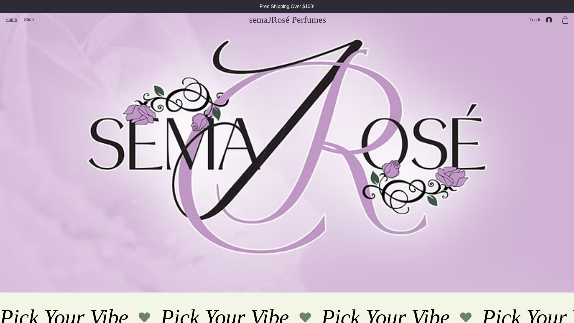 website screenshot of https://semajrose.com/