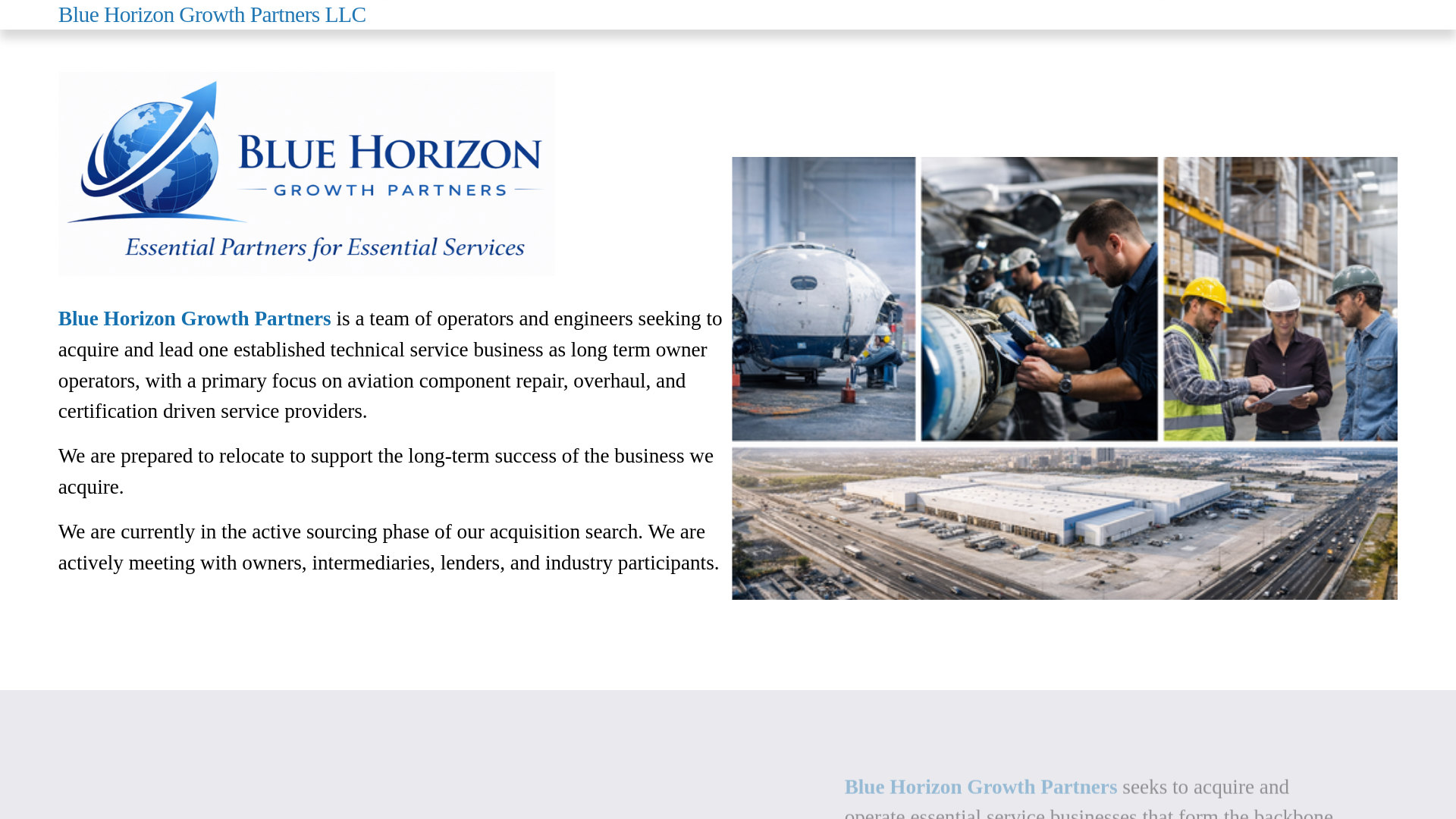 website screenshot of https://bluehorizongrowthpartnersllc.com/