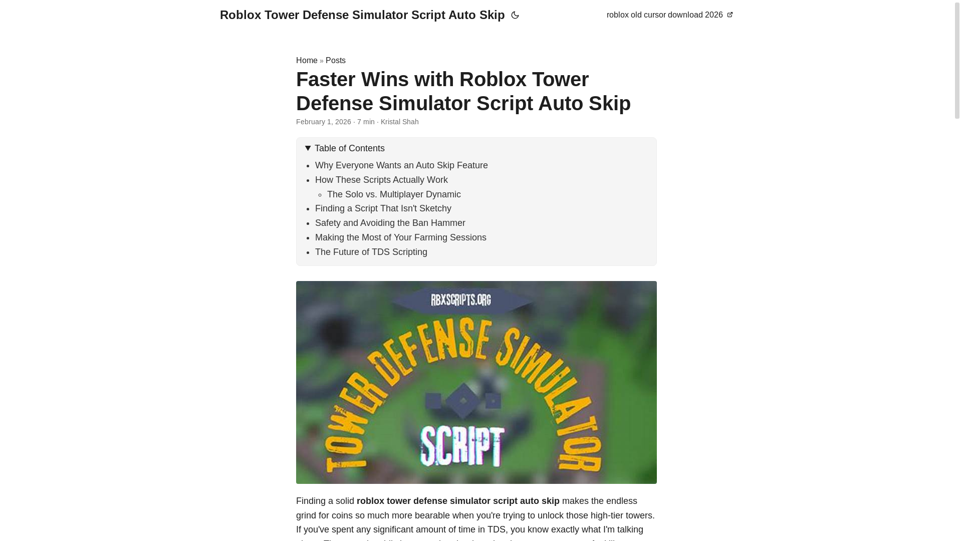 website screenshot of https://roblox-tower-defense-simulator-script-auto-skip.pages.dev/