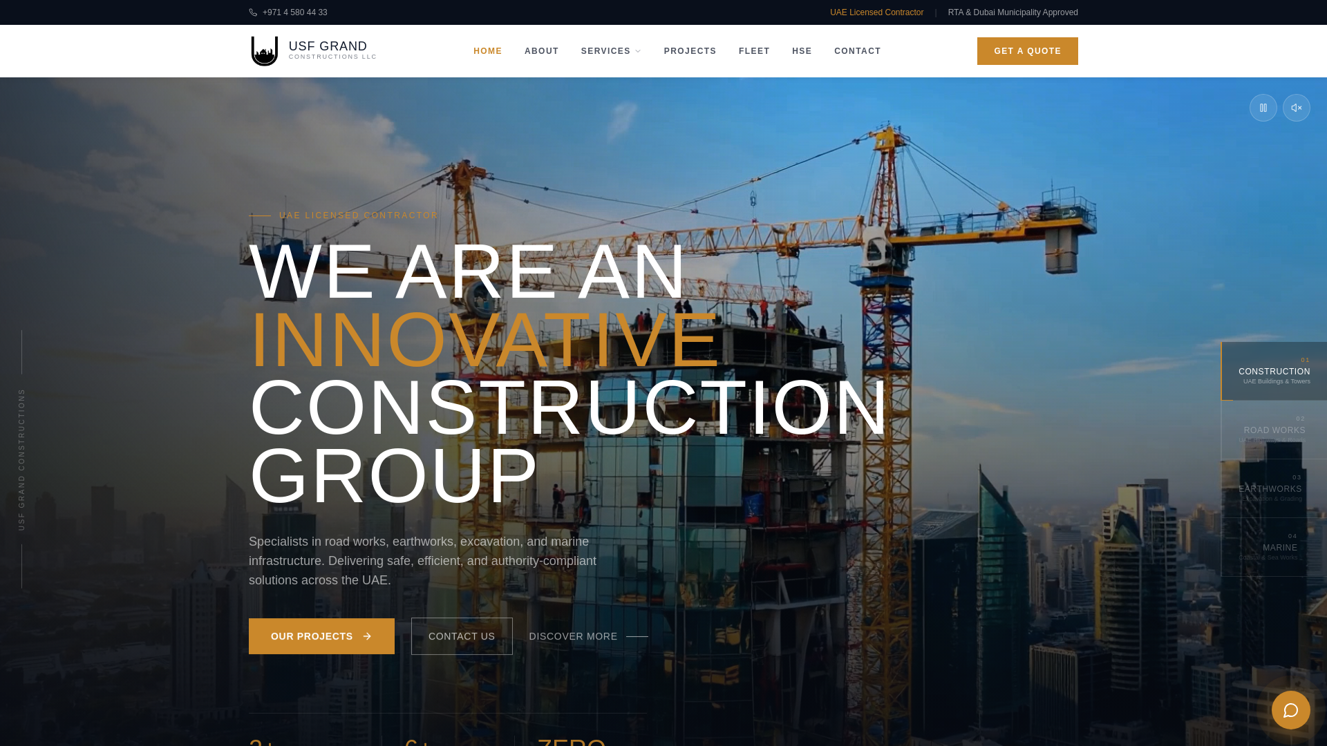 website screenshot of https://usfgrand.com/