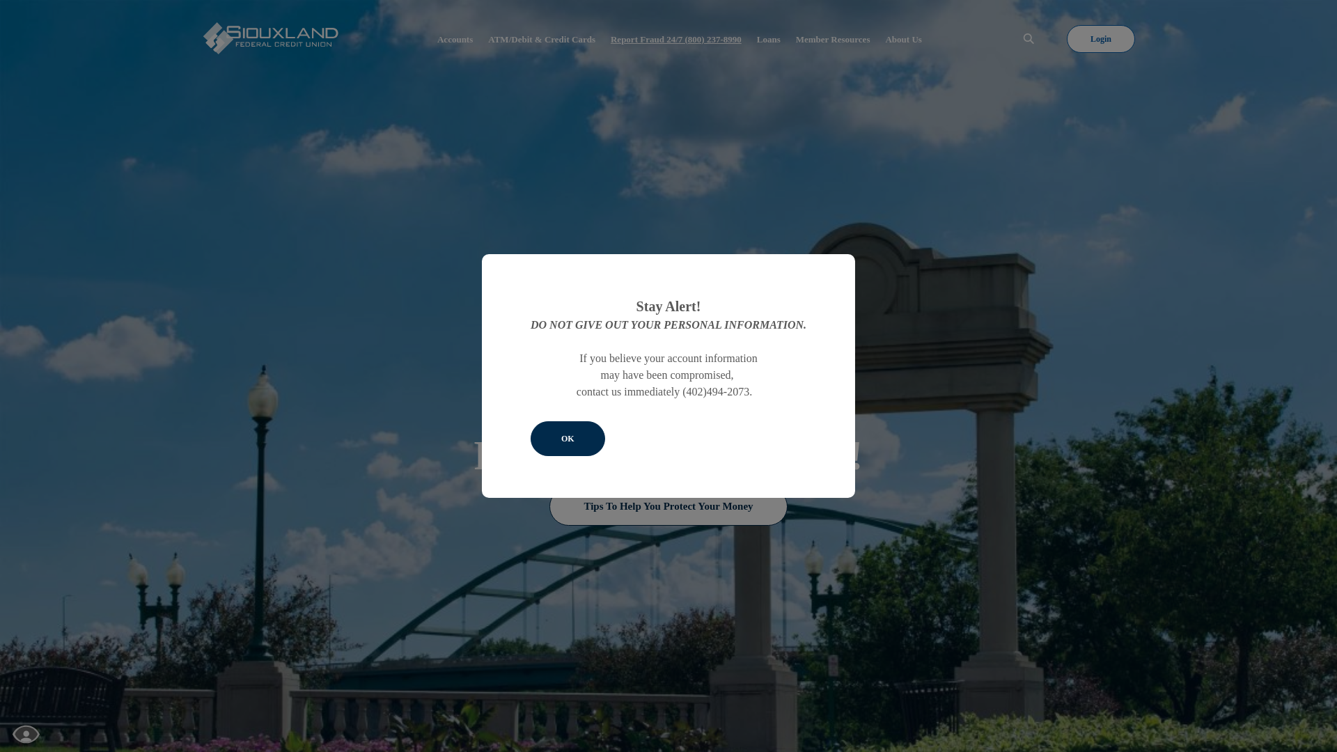 website screenshot of https://siouxlandfederalcu.com/