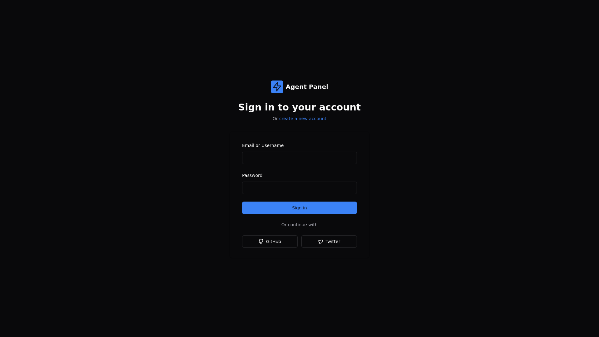 website screenshot of https://agent-panel.pages.dev/
