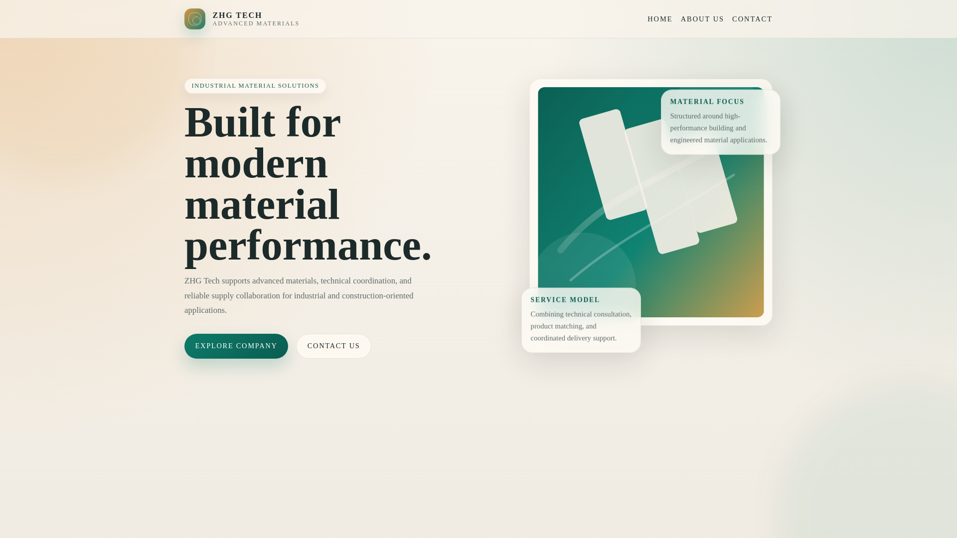 website screenshot of https://zhg-tech.com/