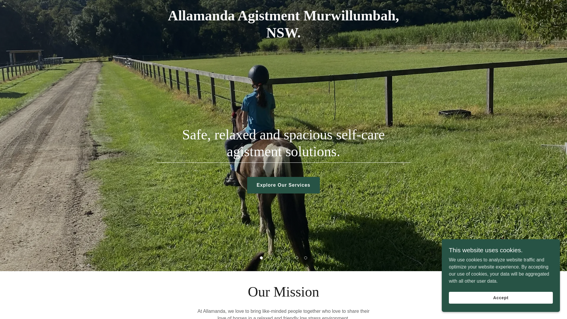 website screenshot of https://allamandaagistment.com.au/