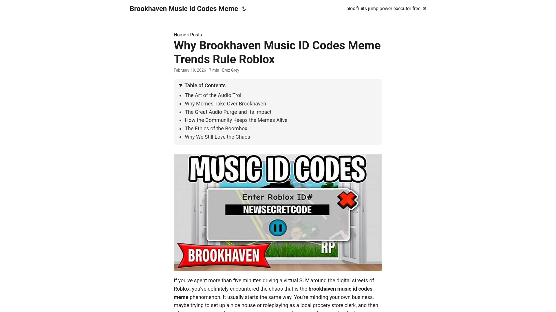 website screenshot of https://brookhaven-music-id-codes-meme.pages.dev/